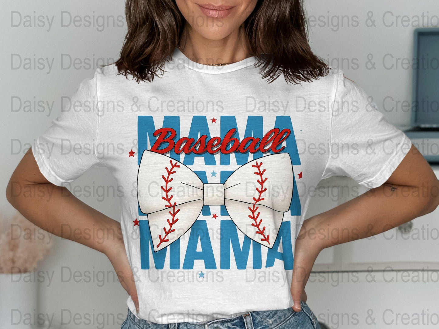 Baseball Mama T-Shirts PNG, Sports Mom T-Shirts, Baseball Bow, Digital Download, T-Shirts Design, Gift for Baseball Lover - Daisy Designs & Creations, LLC