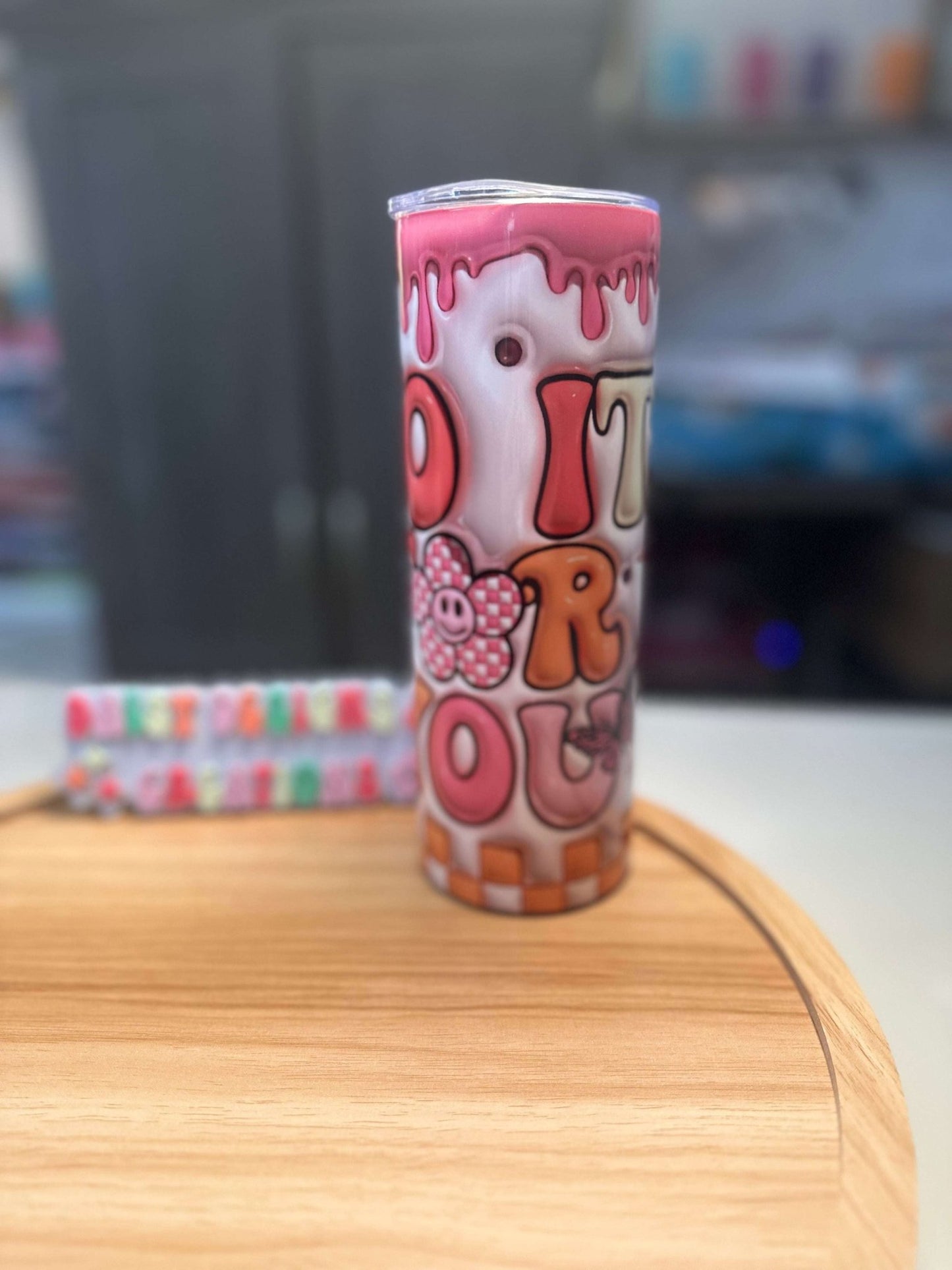 Groovy 3D Do It For Yourself Tumbler – 20 oz Insulated Stainless Steel - Daisy Designs & Creations, LLC