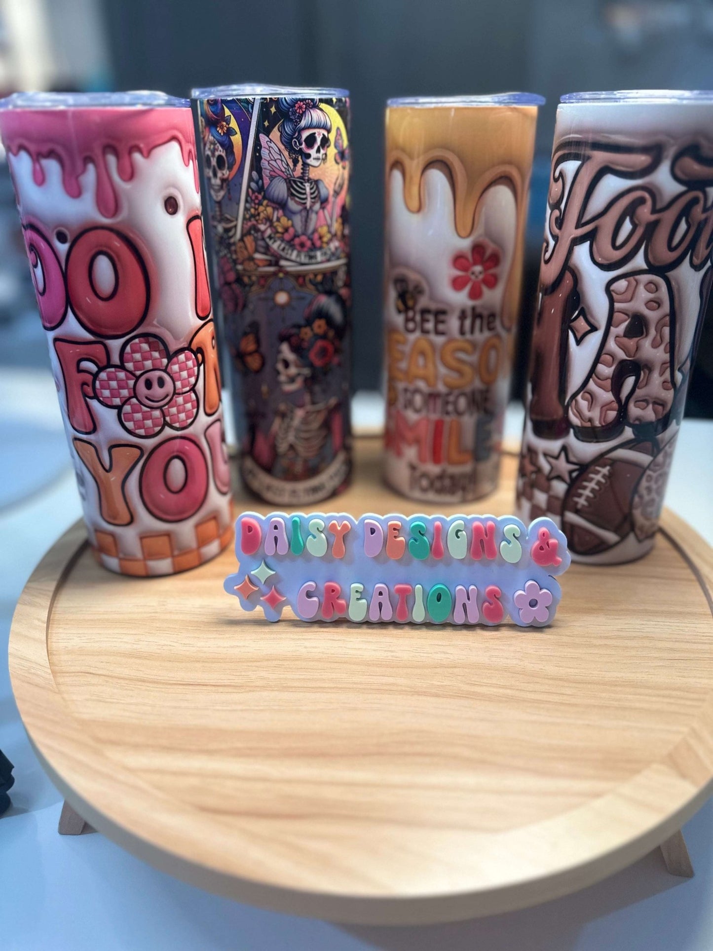 Groovy 3D Do It For Yourself Tumbler – 20 oz Insulated Stainless Steel - Daisy Designs & Creations, LLC