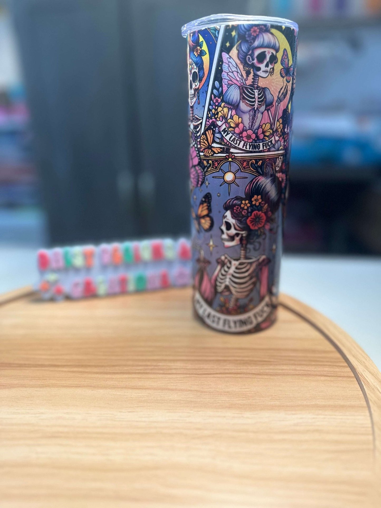 3D Skelly "My Last Flying F" Tumbler – 20 oz Stainless Steel - Daisy Designs & Creations, LLC