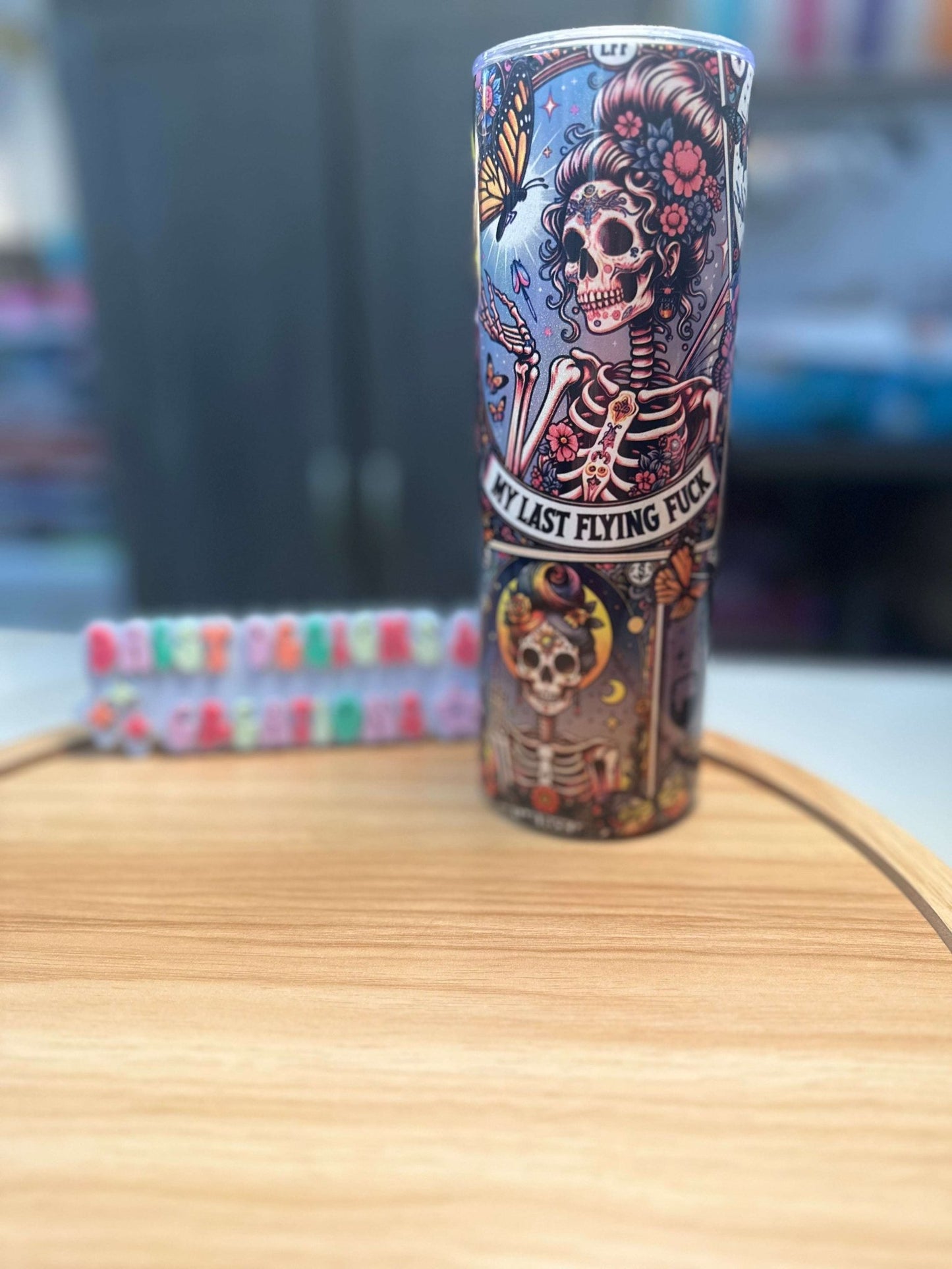 3D Skelly "My Last Flying F" Tumbler – 20 oz Stainless Steel - Daisy Designs & Creations, LLC