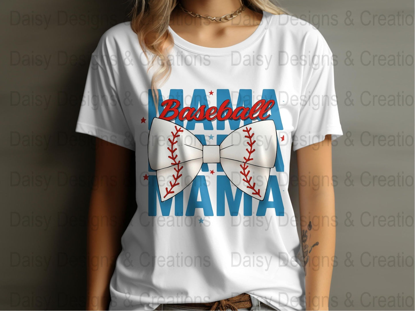Baseball Mama T-Shirts PNG, Sports Mom T-Shirts, Baseball Bow, Digital Download, T-Shirts Design, Gift for Baseball Lover - Daisy Designs & Creations, LLC