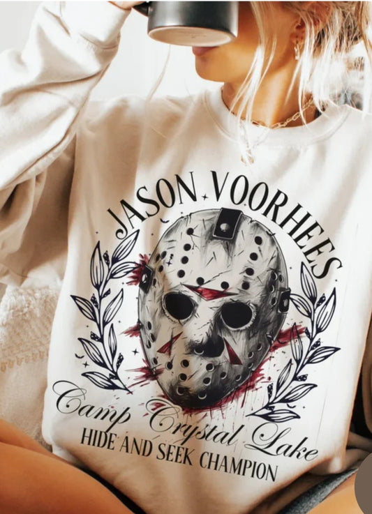 Jason Voorhees Camp Crystal Lake T-Shirt | Retro Horror Design | Halloween Horror Movie Shirt | Jason Voorhees Graphic Tee - Daisy Designs & Creations, LLC