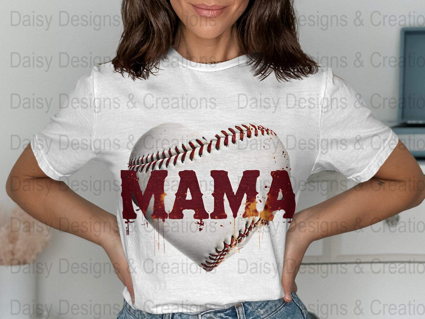 Baseball Mama T Shirts, Baseball Mom PNG, Sports Mom, Heart Baseball, Mama Design, Baseball Lovers, Digital Download For Apparel - Daisy Designs & Creations, LLC