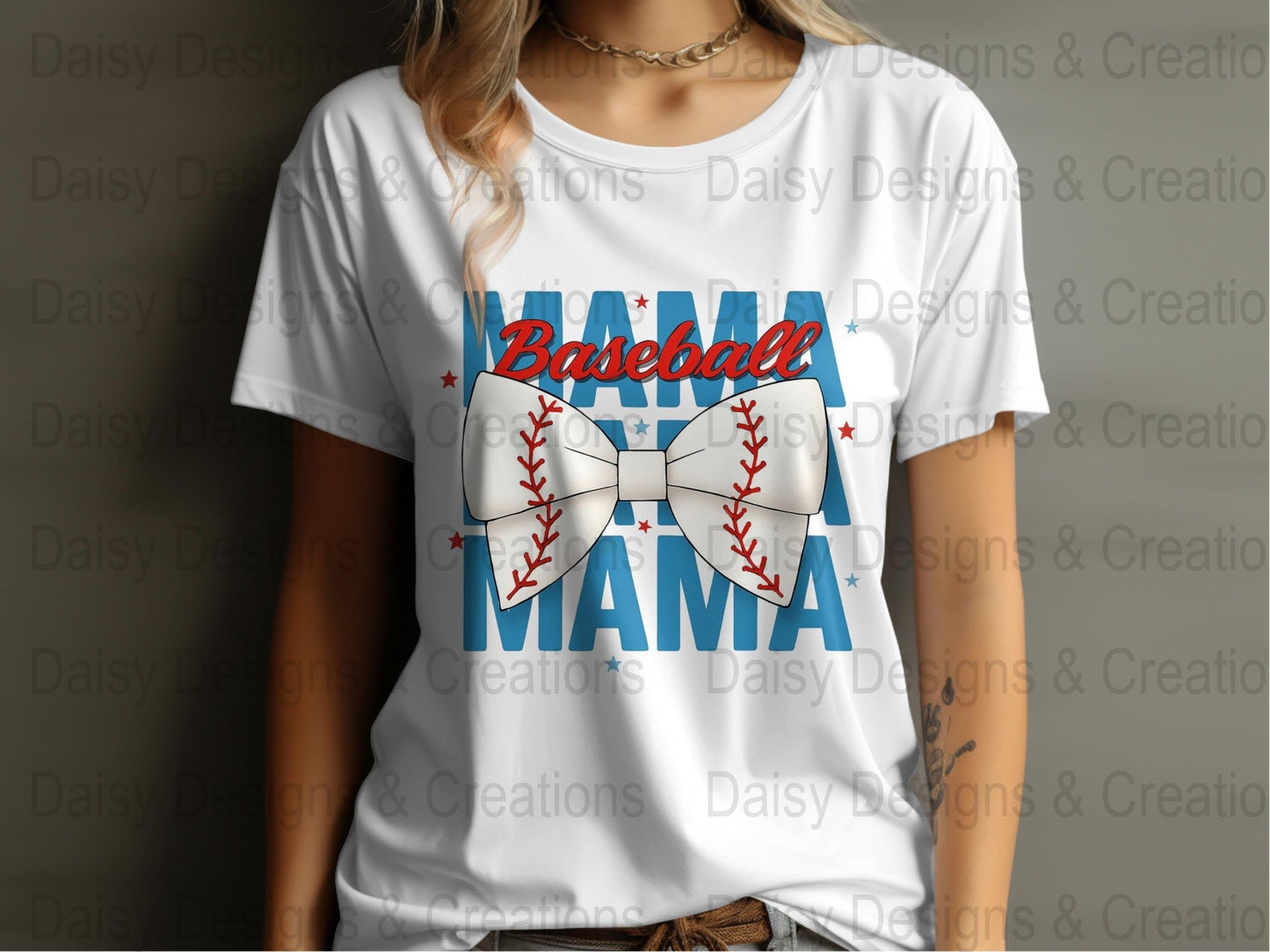 Baseball Mama T-Shirt Design PNG, Bow Baseball, Sports Mom Shirt, Trendy Mama Shirt, Baseball Lover T-Shirts, Digital Download - Daisy Designs & Creations, LLC