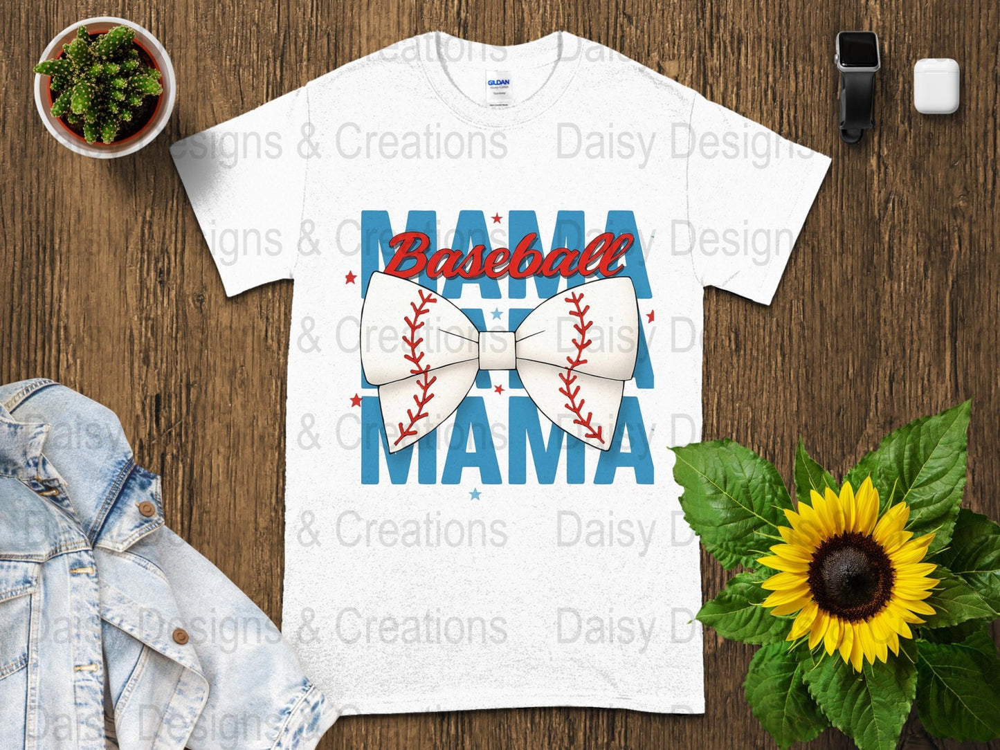 Baseball Mama T-Shirts PNG, Sports Mom T-Shirts, Baseball Bow, Digital Download, T-Shirts Design, Gift for Baseball Lover - Daisy Designs & Creations, LLC