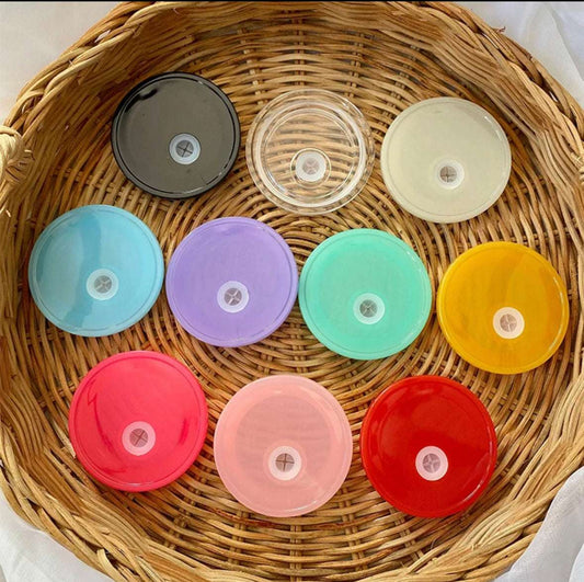 Acrylic Replacement Lids for 16oz & 20oz Can Glasses – Libbey Glass Accessory | Colorful Hard Plastic Tops Only - Daisy Designs & Creations, LLC