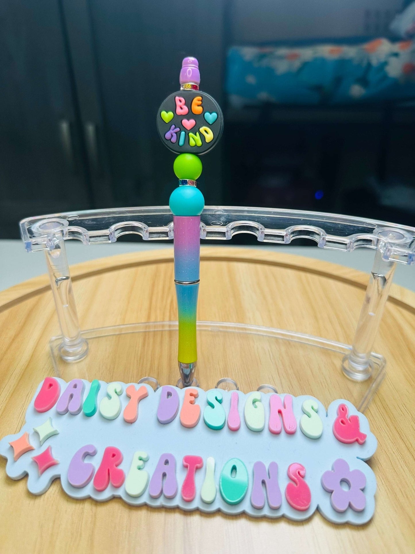 Custom Acrylic Beaded Pens – BPA Free Silicone & Focal, Retro Groovy Collection - Daisy Designs & Creations, LLC