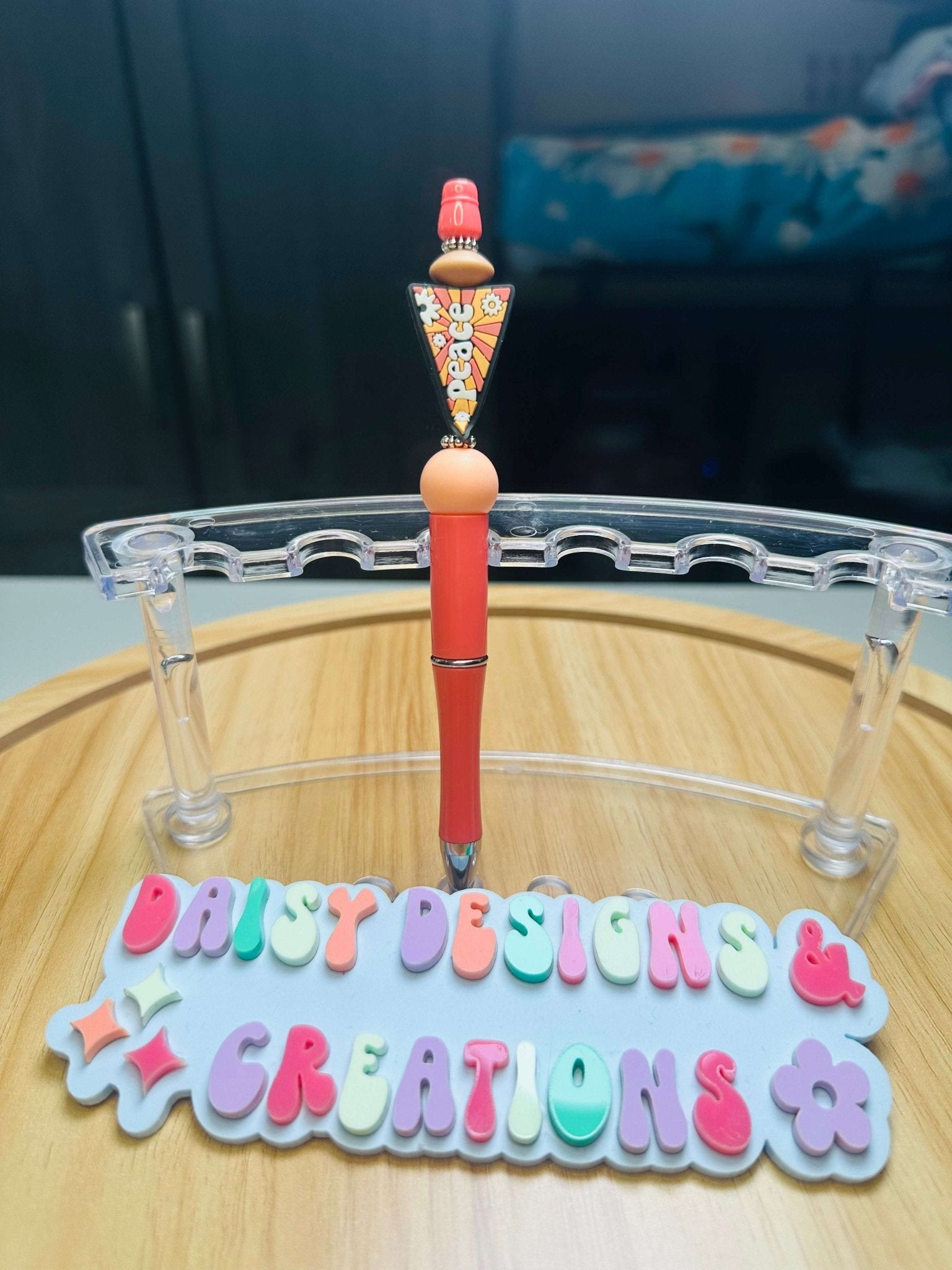 Custom Acrylic Beaded Pens – BPA Free Silicone & Focal, Retro Groovy Collection - Daisy Designs & Creations, LLC