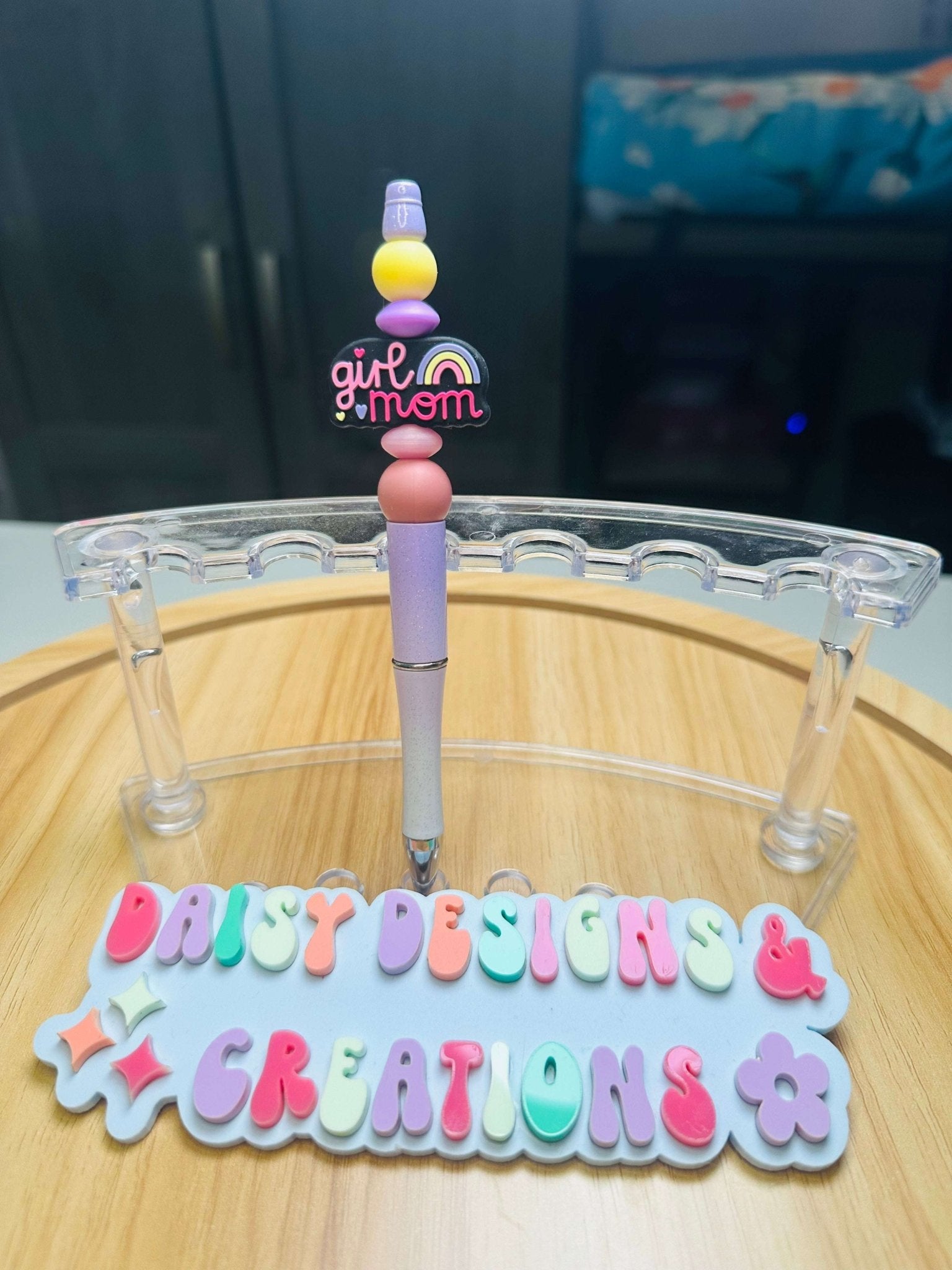 Custom Acrylic Beaded Pens – BPA Free Silicone & Focal, Retro Groovy Collection - Daisy Designs & Creations, LLC