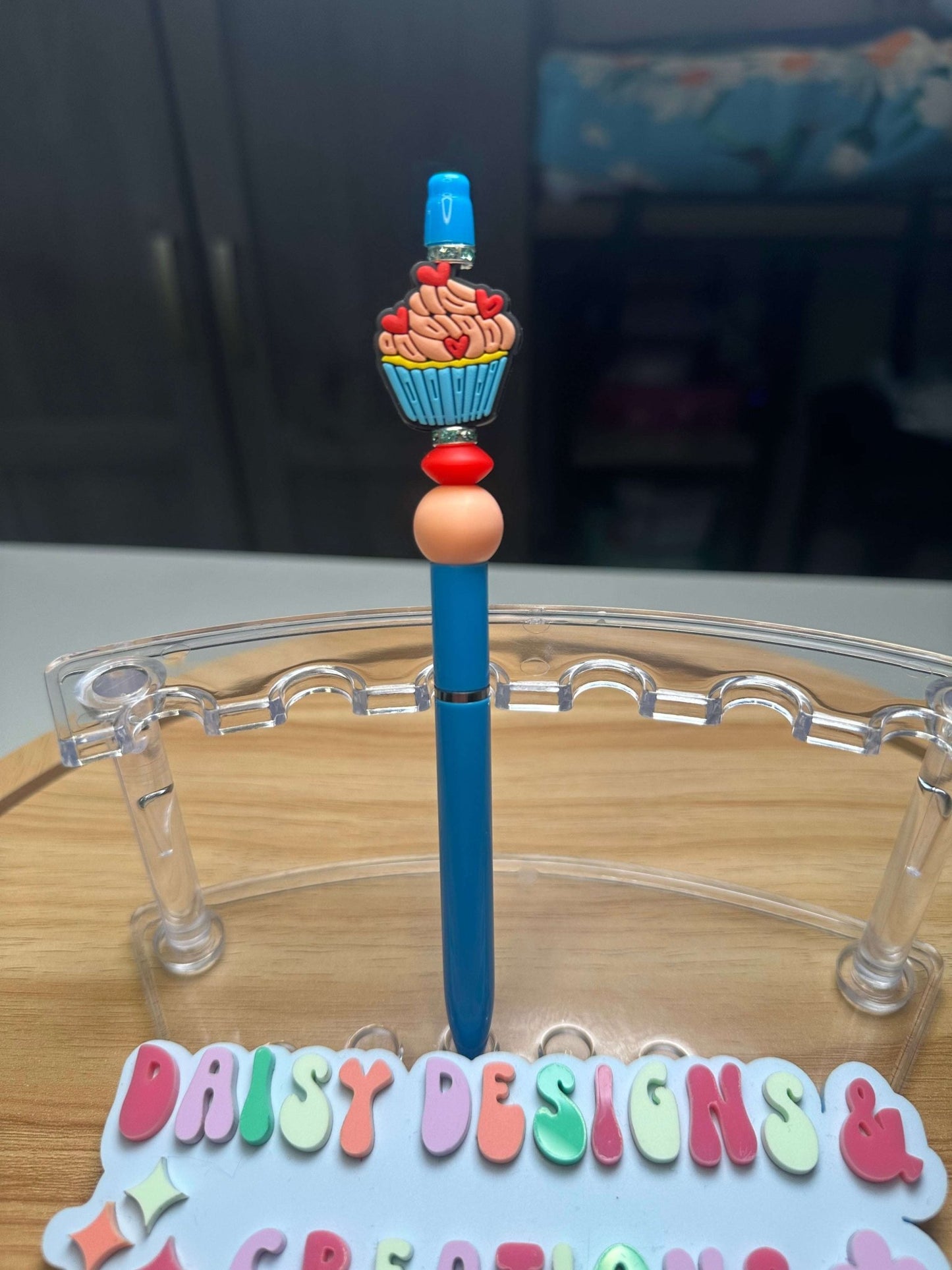 Custom Acrylic Beaded Pens with Cupcake Focal – Sweet & Stylish - Daisy Designs & Creations, LLC