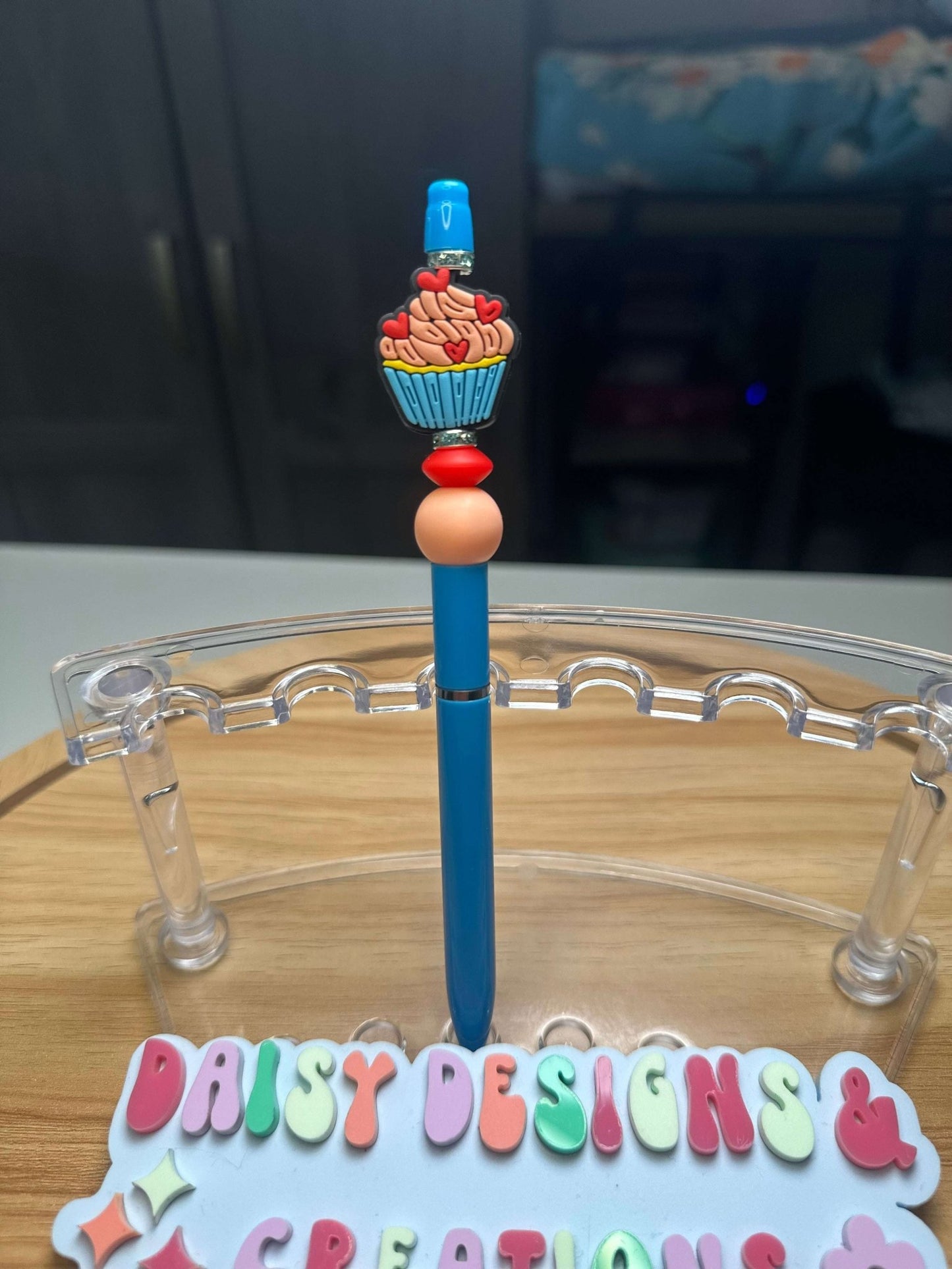 Custom Acrylic Beaded Pens with Cupcake Focal – Sweet & Stylish - Daisy Designs & Creations, LLC