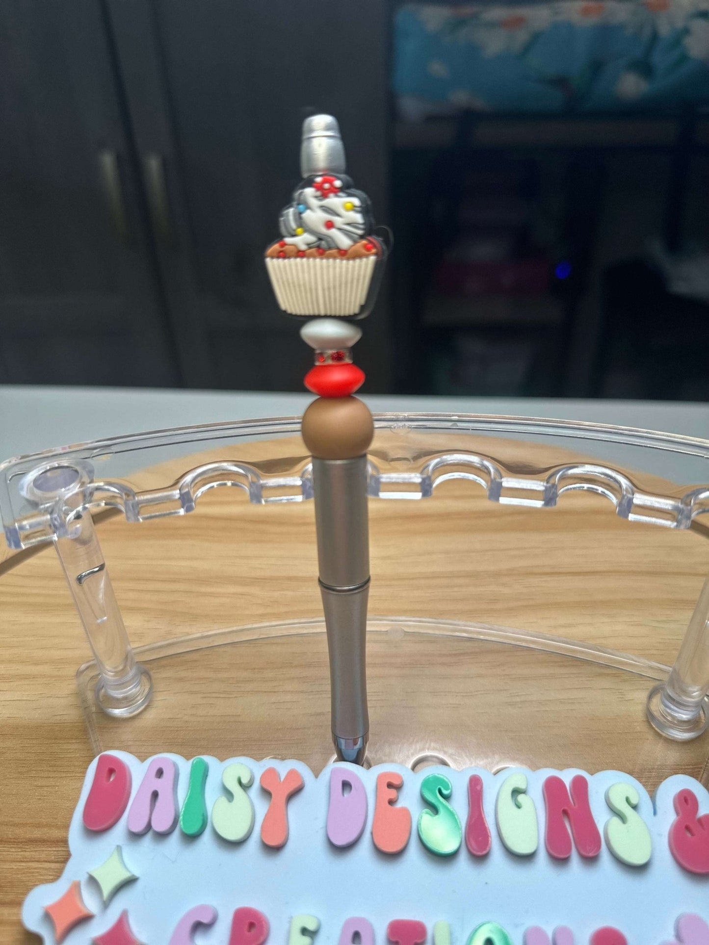 Custom Acrylic Beaded Pens with Cupcake Focal – Sweet & Stylish - Daisy Designs & Creations, LLC