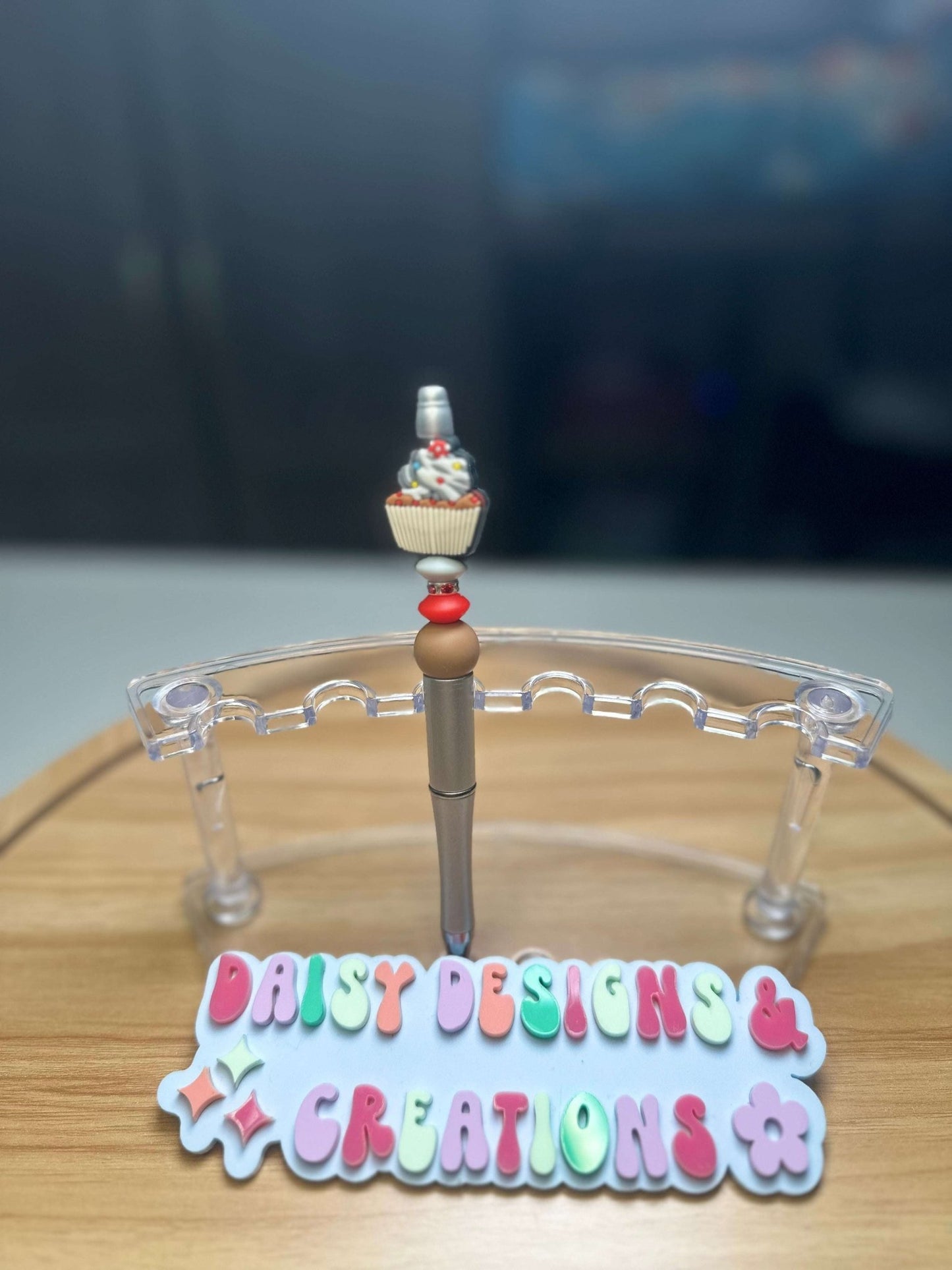 Custom Acrylic Beaded Pens with Cupcake Focal – Sweet & Stylish - Daisy Designs & Creations, LLC