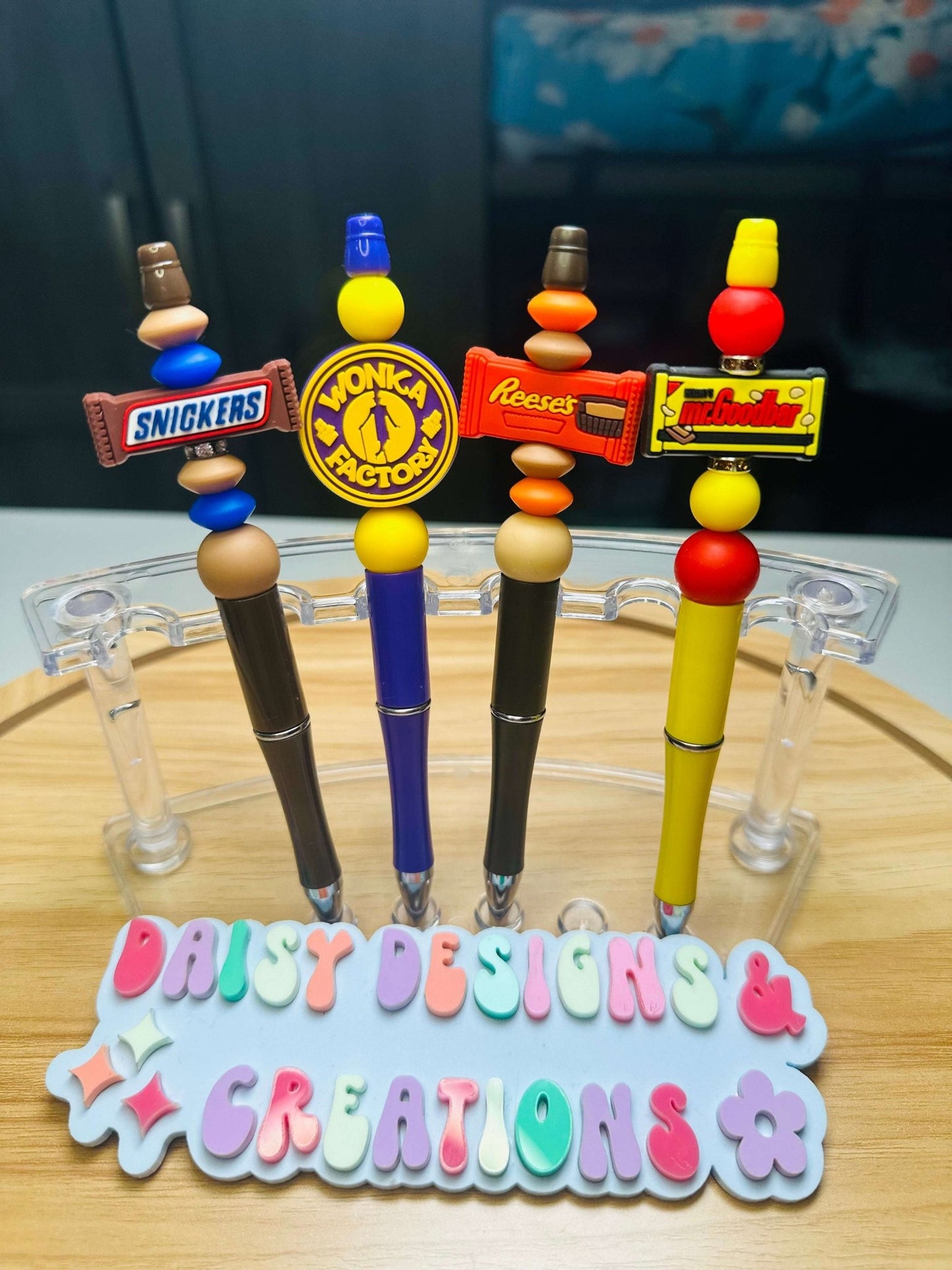 Custom Beaded Black Ink Pen with Candy Bar Focal – Fun & Stylish - Daisy Designs & Creations, LLC