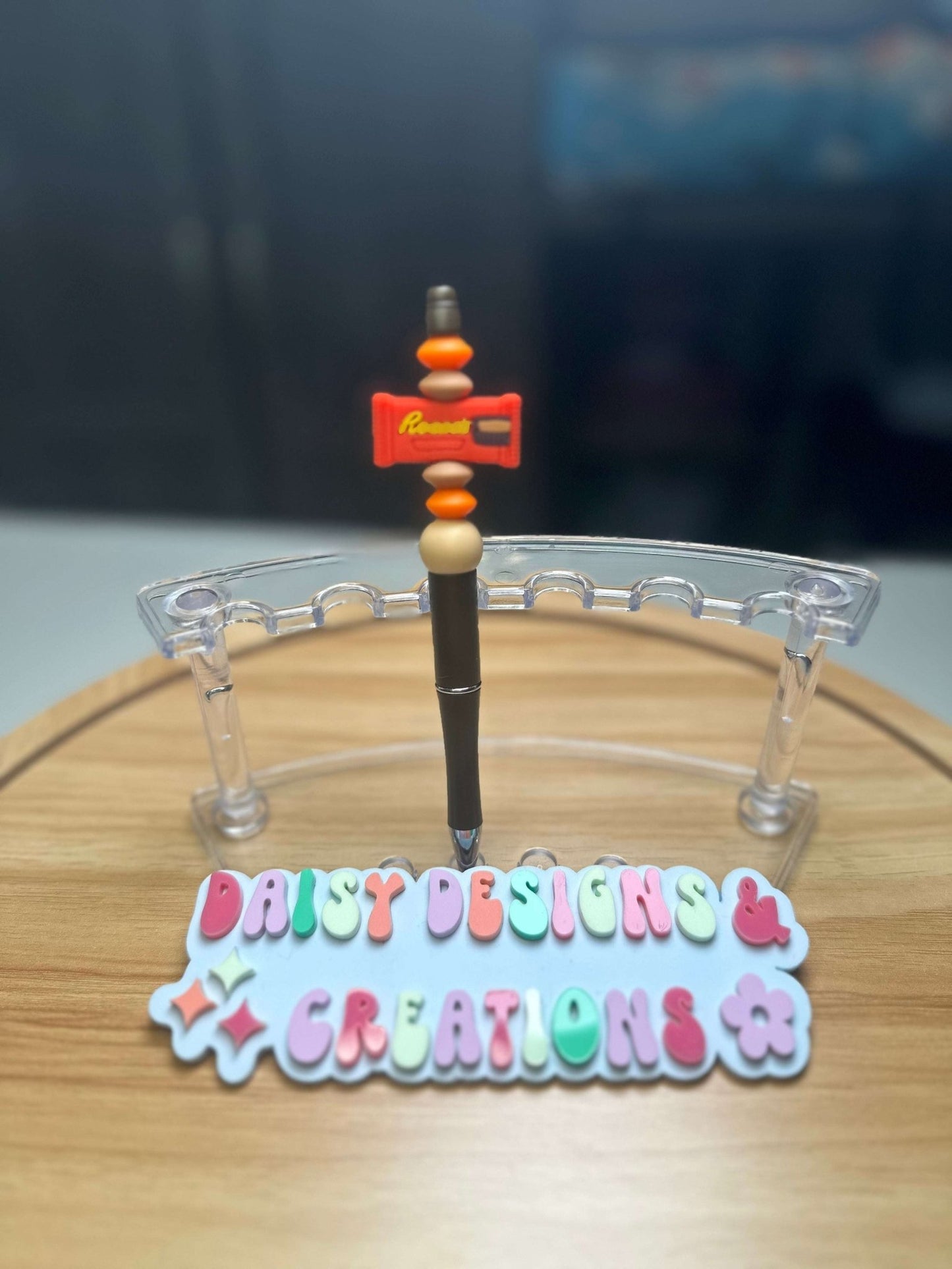 Custom Beaded Black Ink Pen with Candy Bar Focal – Fun & Stylish - Daisy Designs & Creations, LLC