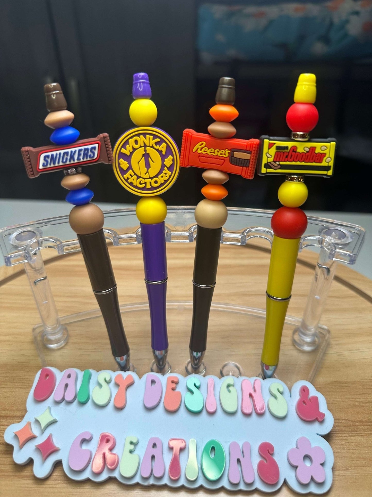 Custom Beaded Black Ink Pen with Candy Bar Focal – Fun & Stylish - Daisy Designs & Creations, LLC