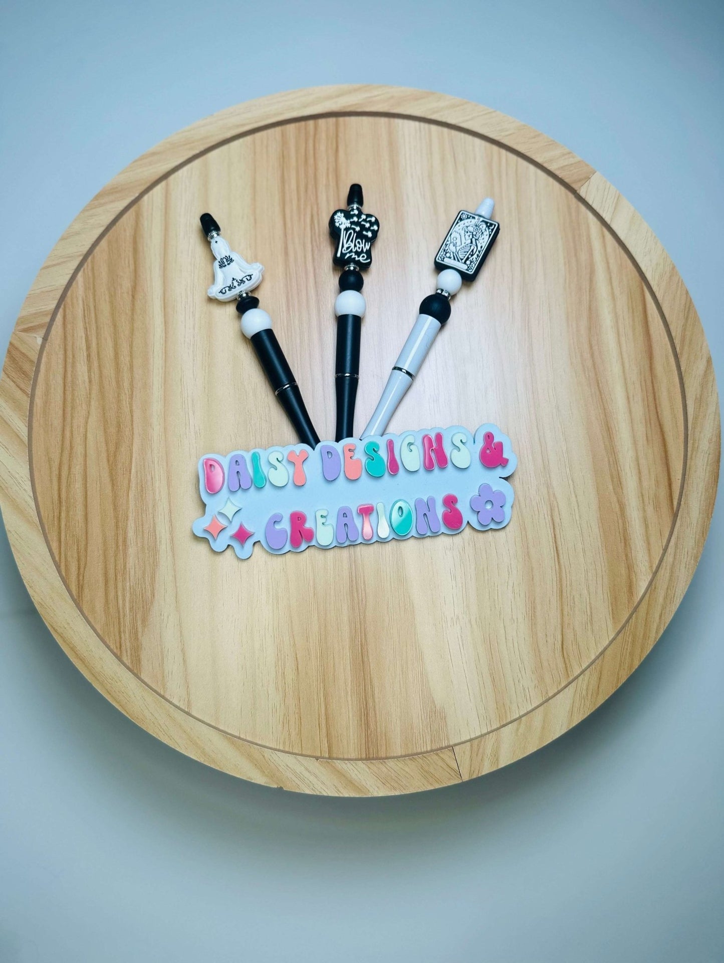 Custom Beaded Pens with BPA - Free Silicone Beads & Rhinestone Bling - Daisy Designs & Creations, LLC