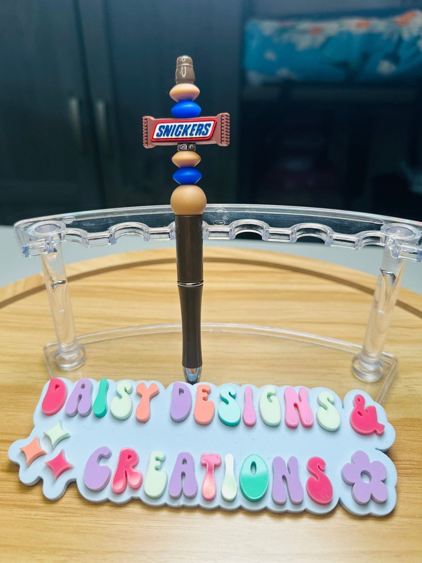 Custom Beaded Black Ink Pen with Candy Bar Focal – Fun & Stylish - Daisy Designs & Creations, LLC