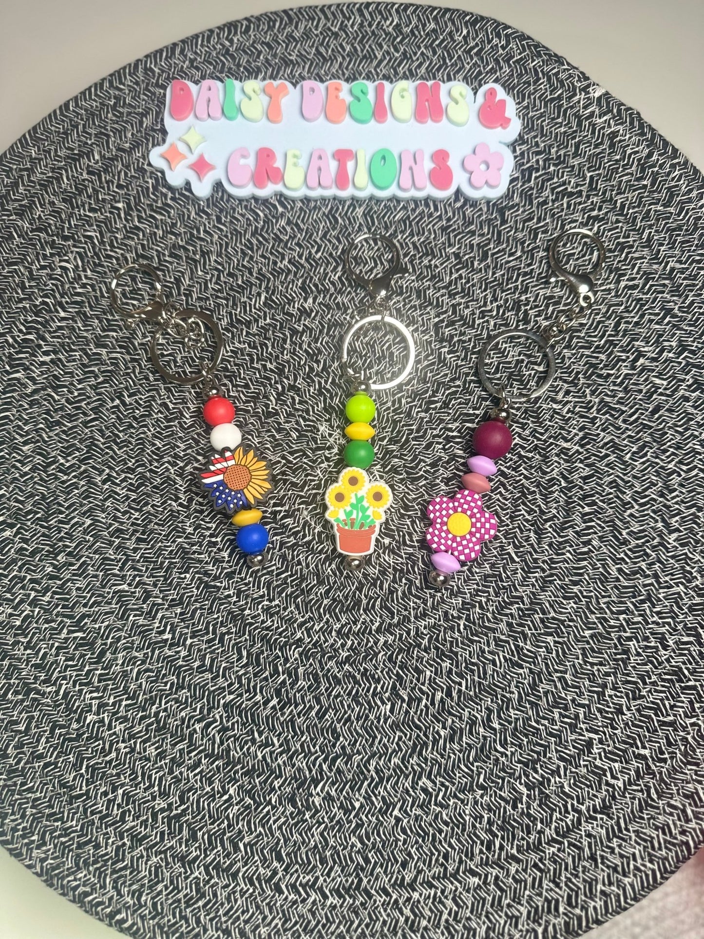 Floral & Heart Beaded Keychains – Elegant & Stylish Accessories - Daisy Designs & Creations, LLC