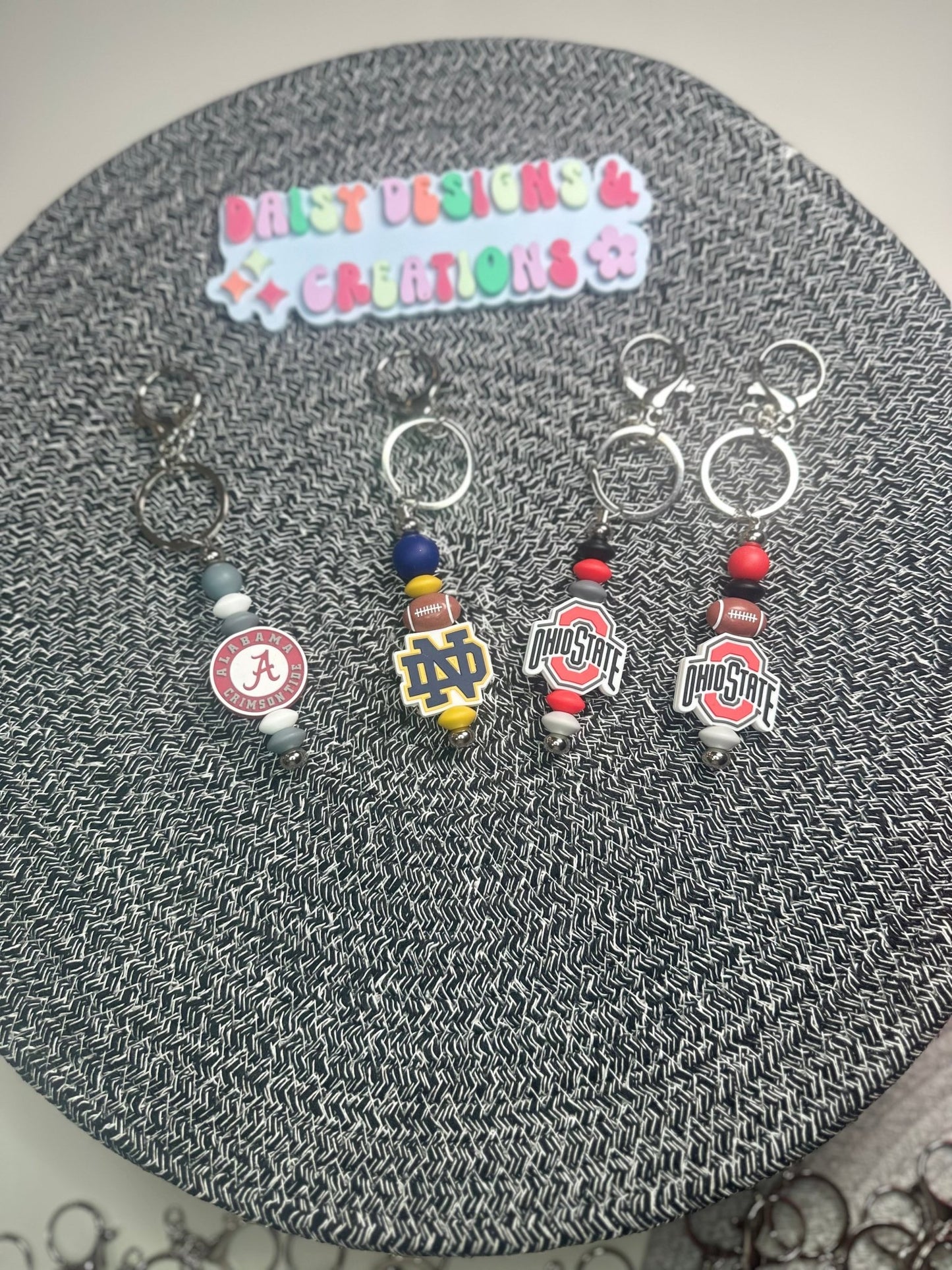 College & Pro Sports Beaded Keychains – Show Your Team Spirit! - Daisy Designs & Creations, LLC