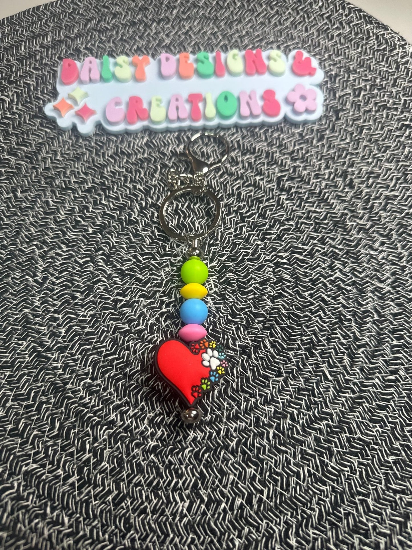 Floral & Heart Beaded Keychains – Elegant & Stylish Accessories - Daisy Designs & Creations, LLC