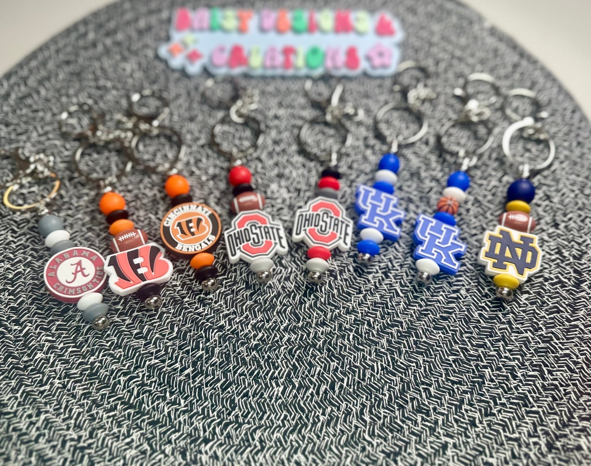 College & Pro Sports Beaded Keychains – Show Your Team Spirit! - Daisy Designs & Creations, LLC