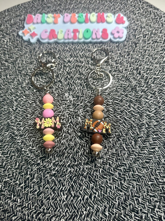 Mom - Themed Beaded Keychains – Retro & Sports - Inspired Designs - Daisy Designs & Creations, LLC