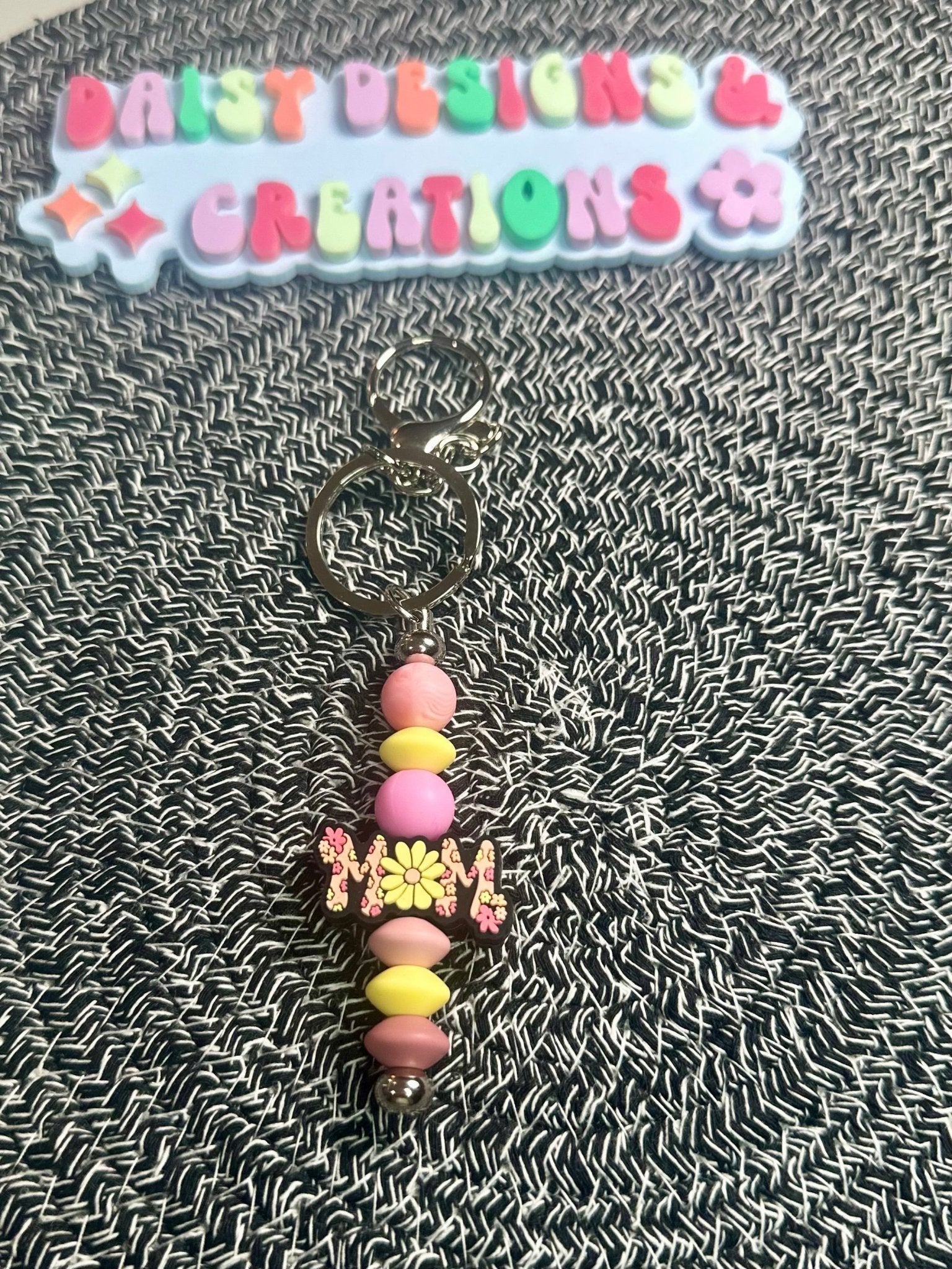 Mom - Themed Beaded Keychains – Retro & Sports - Inspired Designs - Daisy Designs & Creations, LLC