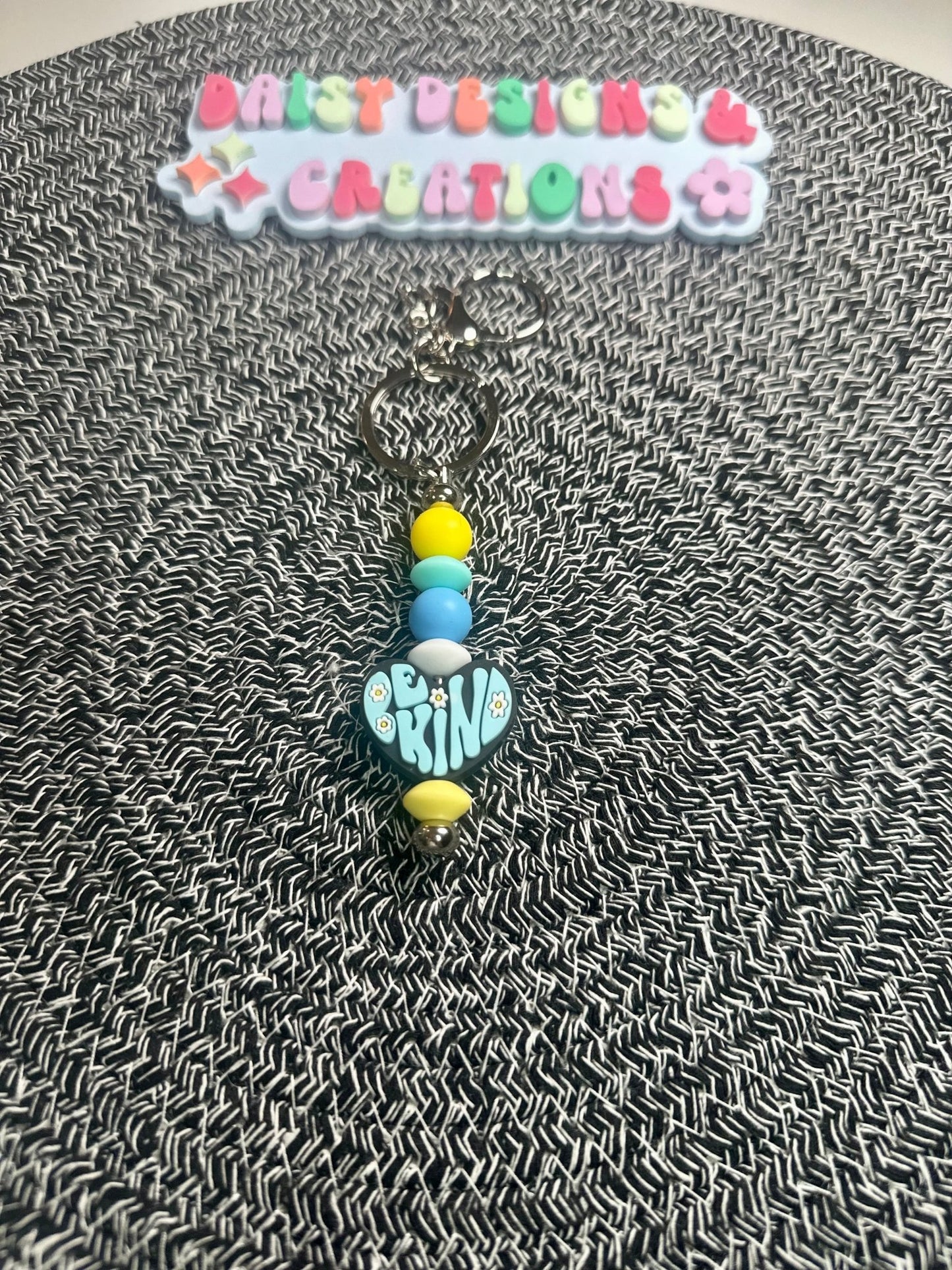 Positive Affirmation Beaded Keychains – Retro Groovy & Inspirational - Daisy Designs & Creations, LLC