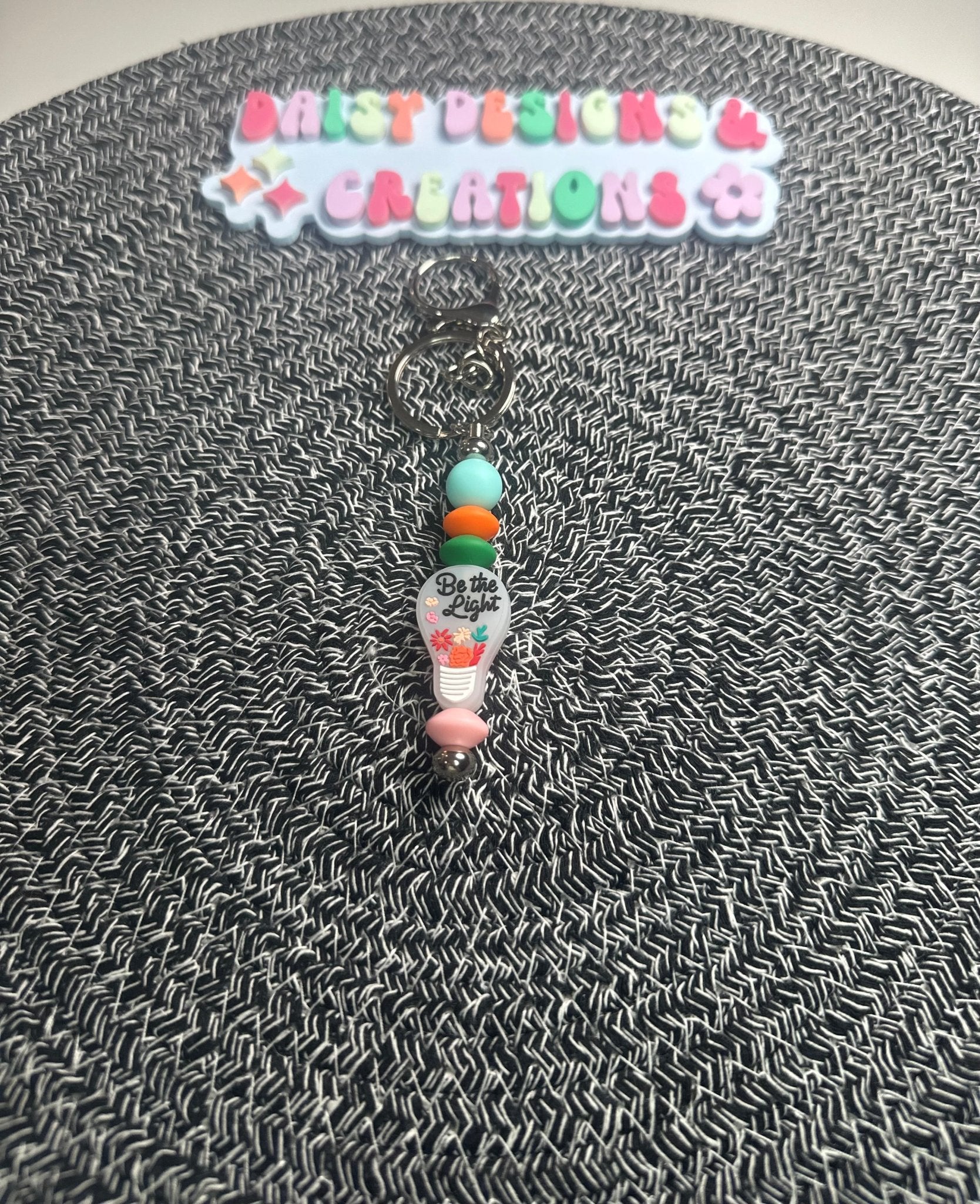 Positive Affirmation Beaded Keychains – Retro Groovy & Inspirational - Daisy Designs & Creations, LLC