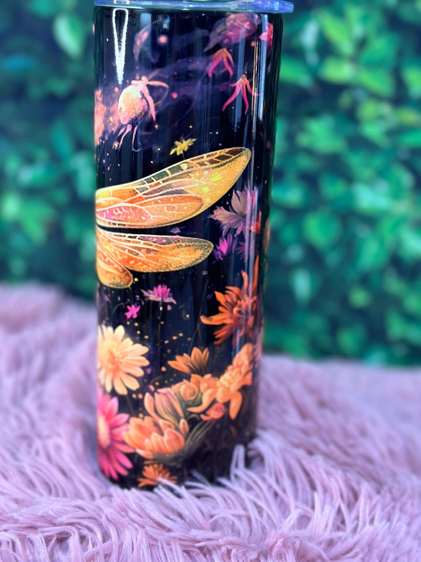 Illuminate Your Nights with Our Mystical Dragonfly 20 oz Tumbler - Daisy Designs & Creations, LLC