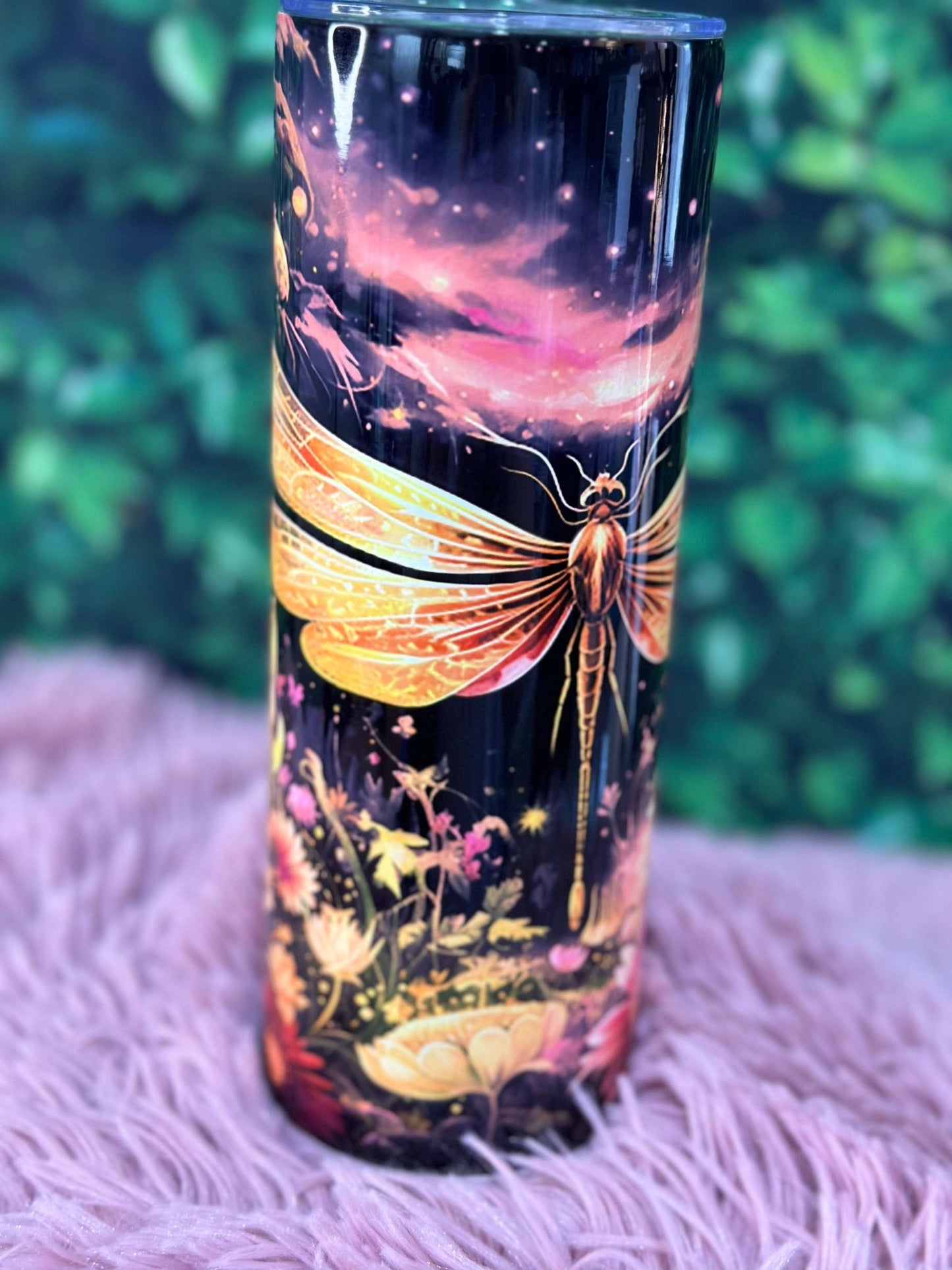 Illuminate Your Nights with Our Mystical Dragonfly 20 oz Tumbler - Daisy Designs & Creations, LLC