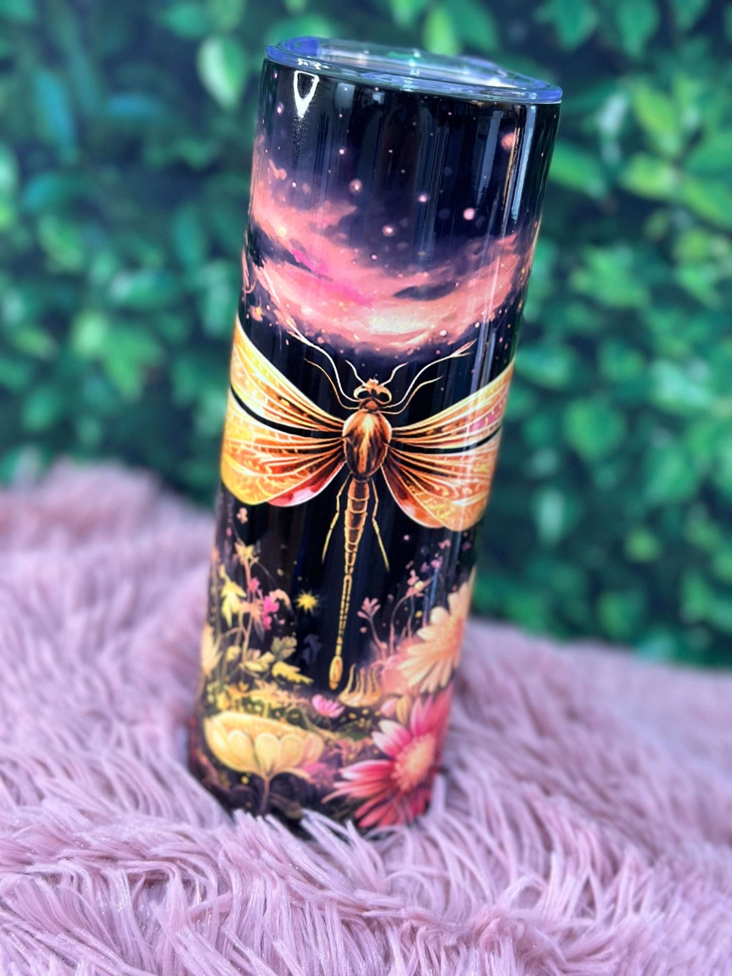 Illuminate Your Nights with Our Mystical Dragonfly 20 oz Tumbler - Daisy Designs & Creations, LLC