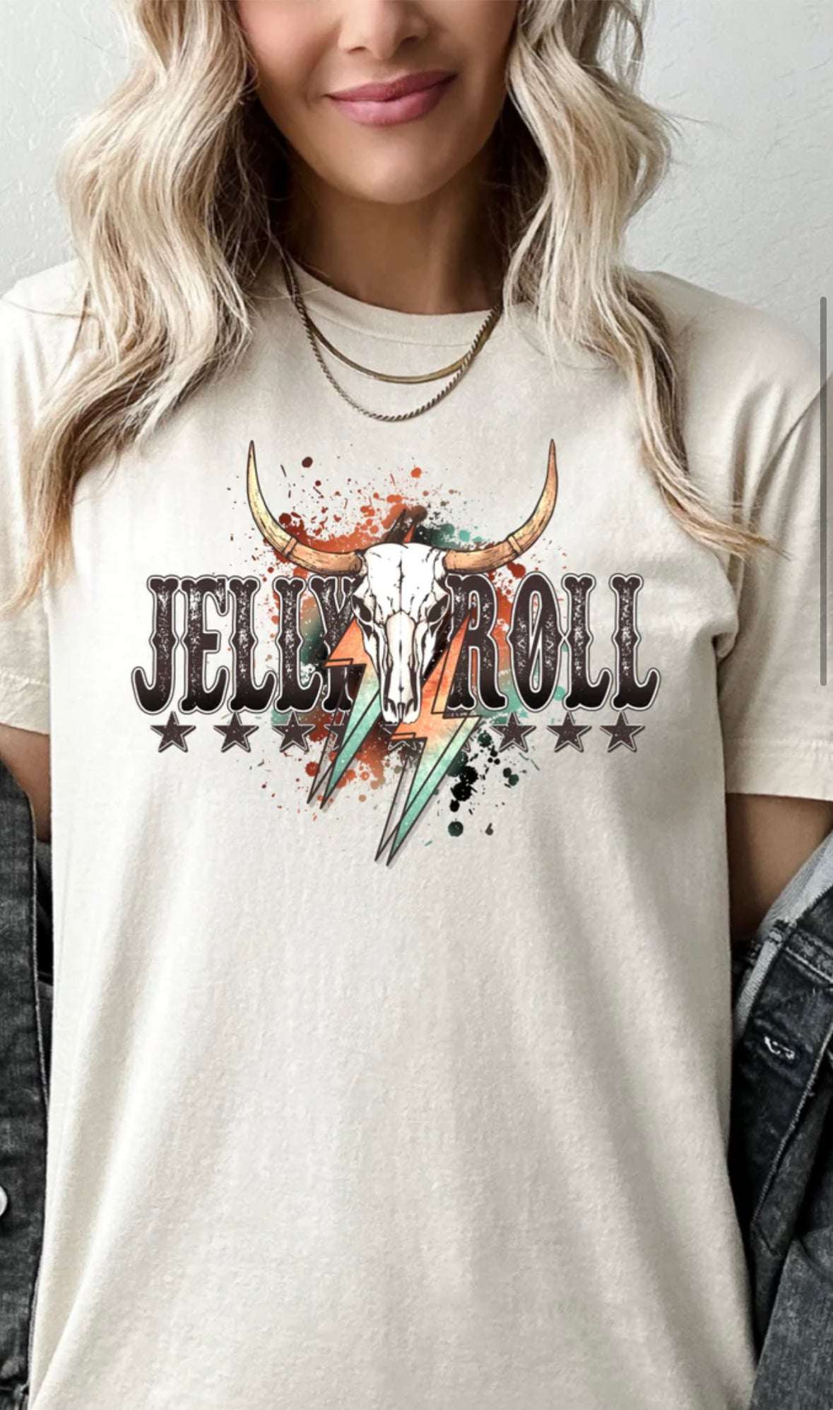 Jelly Roll Bullhorns T-Shirt – Colorful Country Design | Soft Unisex Tee - Daisy Designs & Creations, LLC