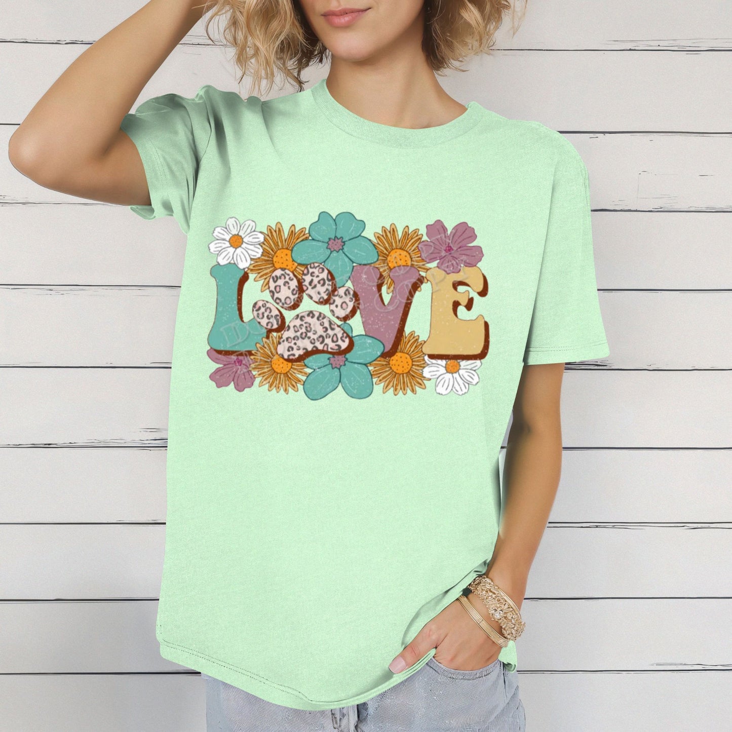 Paw Love Retro Floral T-Shirt – Groovy Pet Lover Tee - Daisy Designs & Creations, LLC