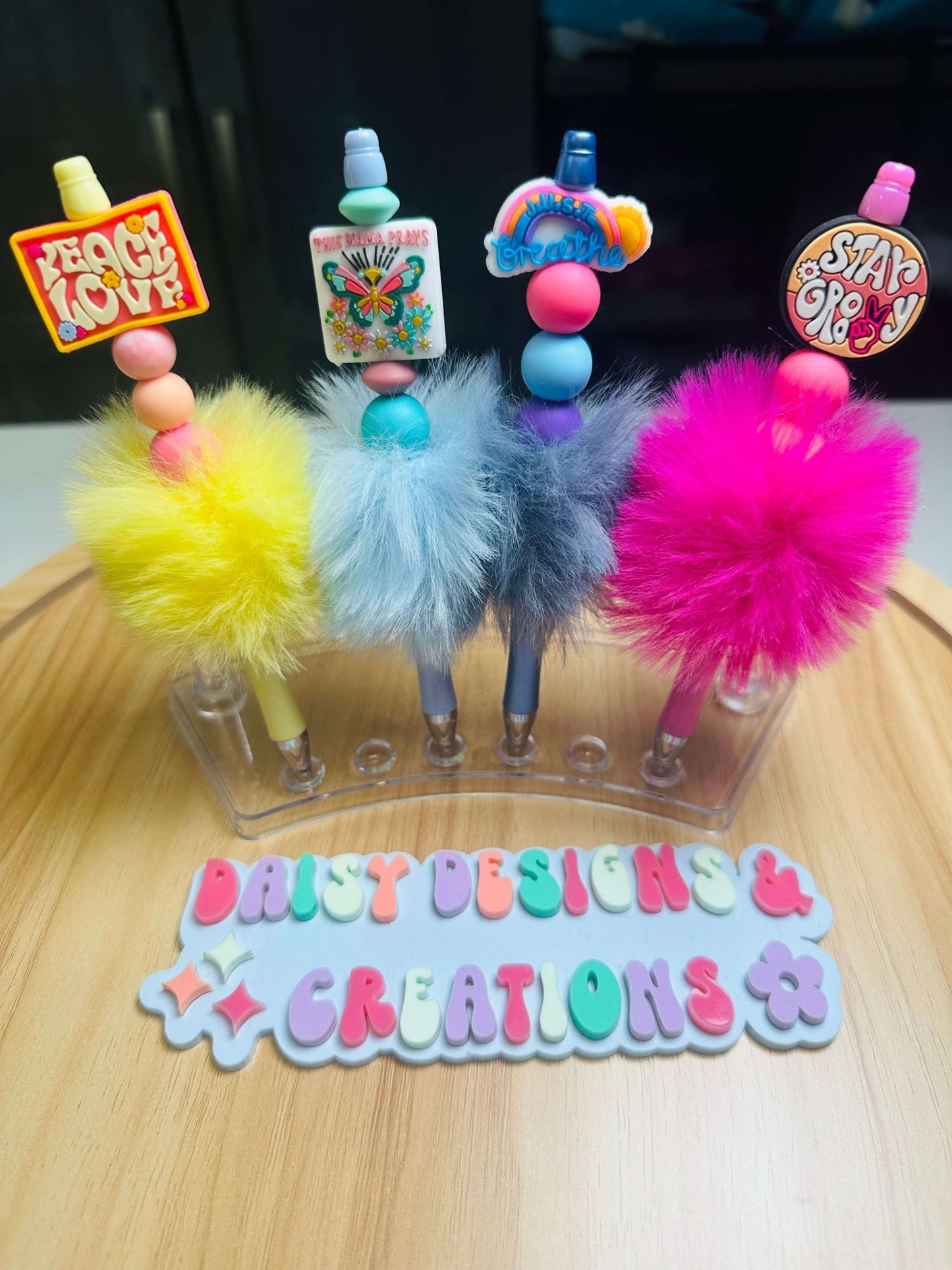 New Product Launch! Fuzzy Acrylic Beaded Pens Collection – BPA Free Beads & Vocals - Daisy Designs & Creations, LLC