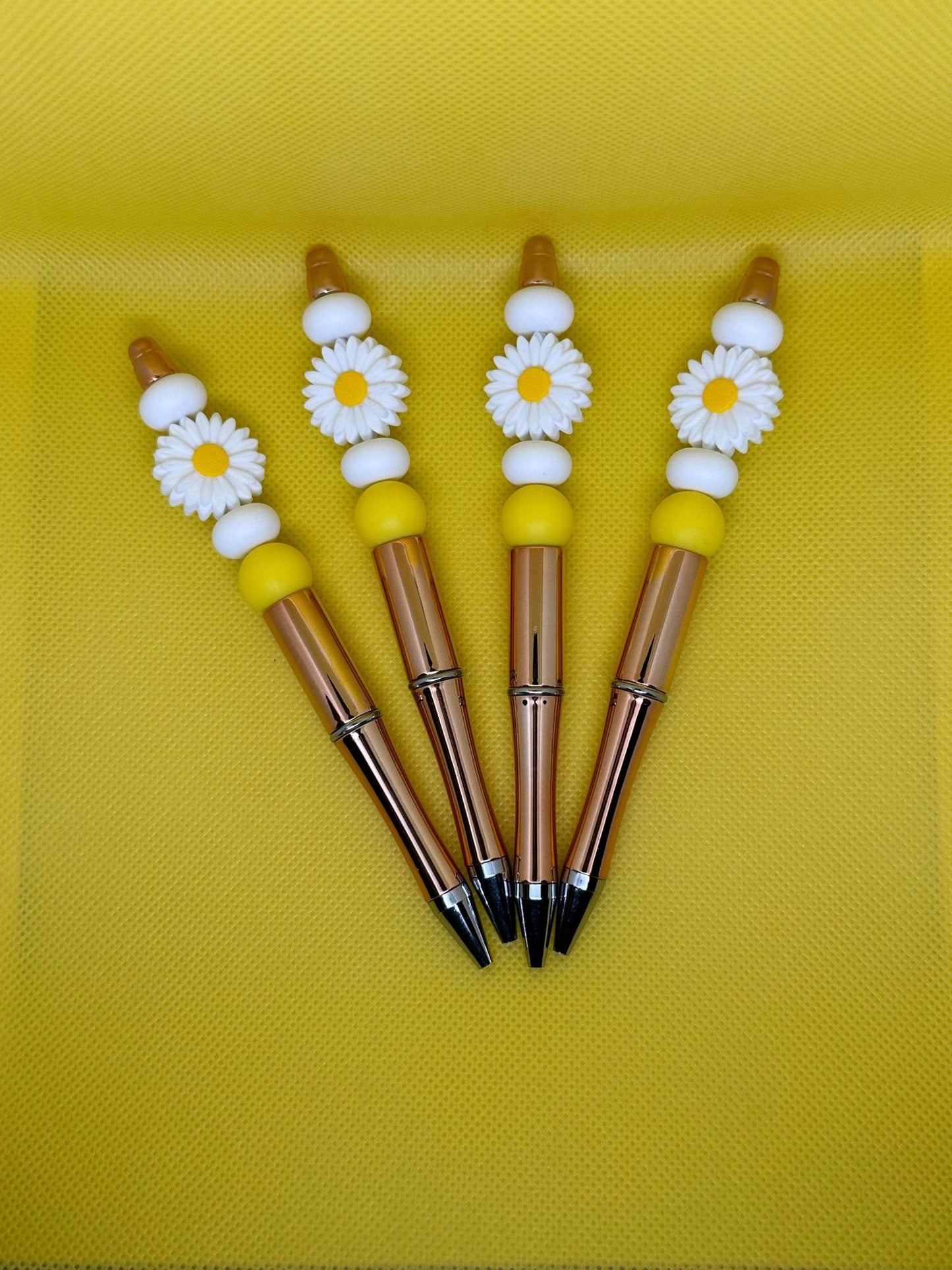 Signature Daisy Ink Pen – Limited Edition Beaded Pen | Black Ink Twist Pen with Silicone Beads | Cute & Trendy Stationery - Daisy Designs & Creations, LLC