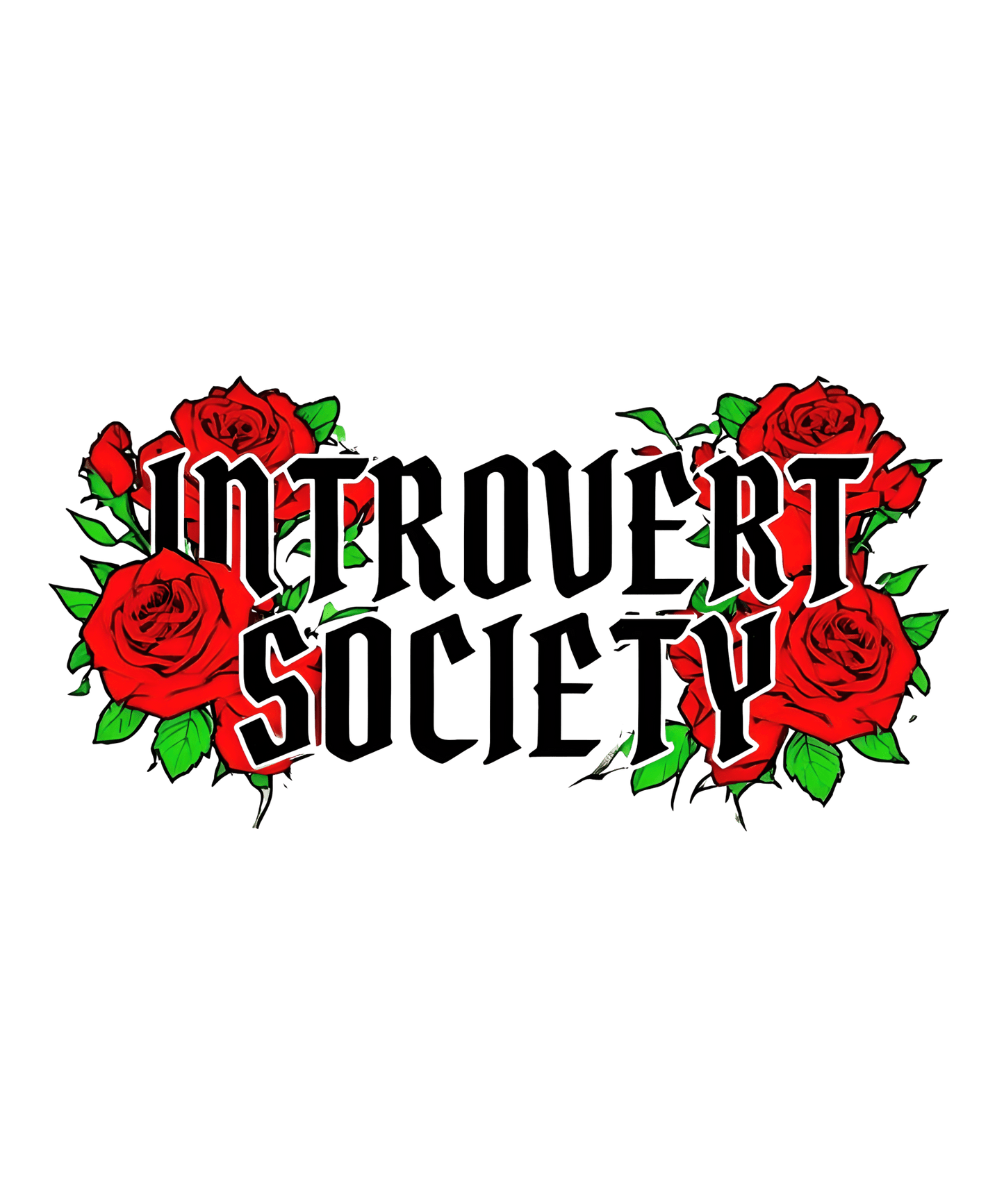 Introvert Society T Shirts, Red Roses, Funny Graphic Tee, Introvert Gift, Floral Tee, Unique T-Shirts, Social Distancing Shirt - Daisy Designs & Creations, LLC