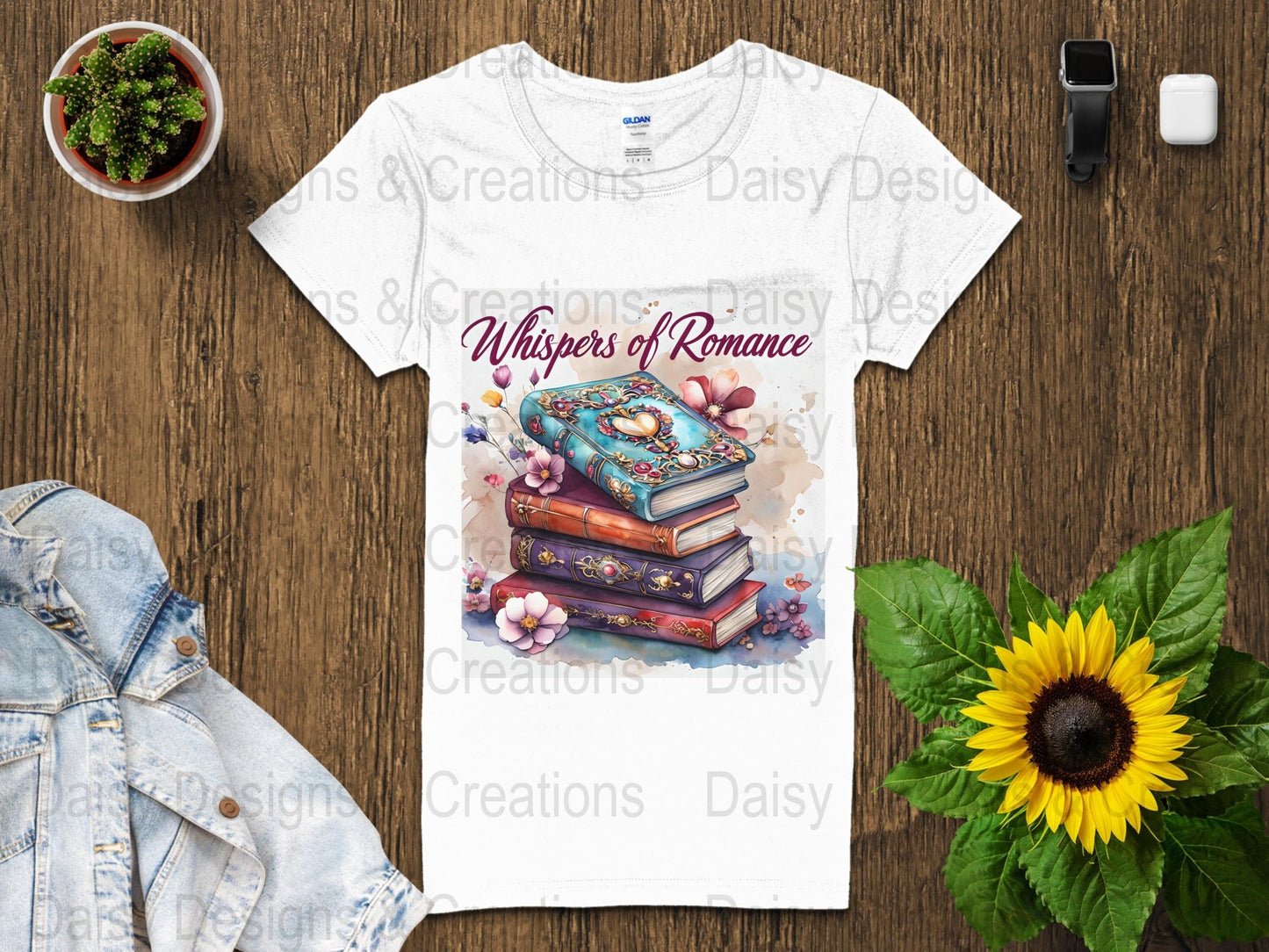 Romance Books T-Shirt Design, Book Lover Gift, Floral T-Shirt, Digital Download, T-Shirt Design, PNG File, Apparel Design - Daisy Designs & Creations, LLC