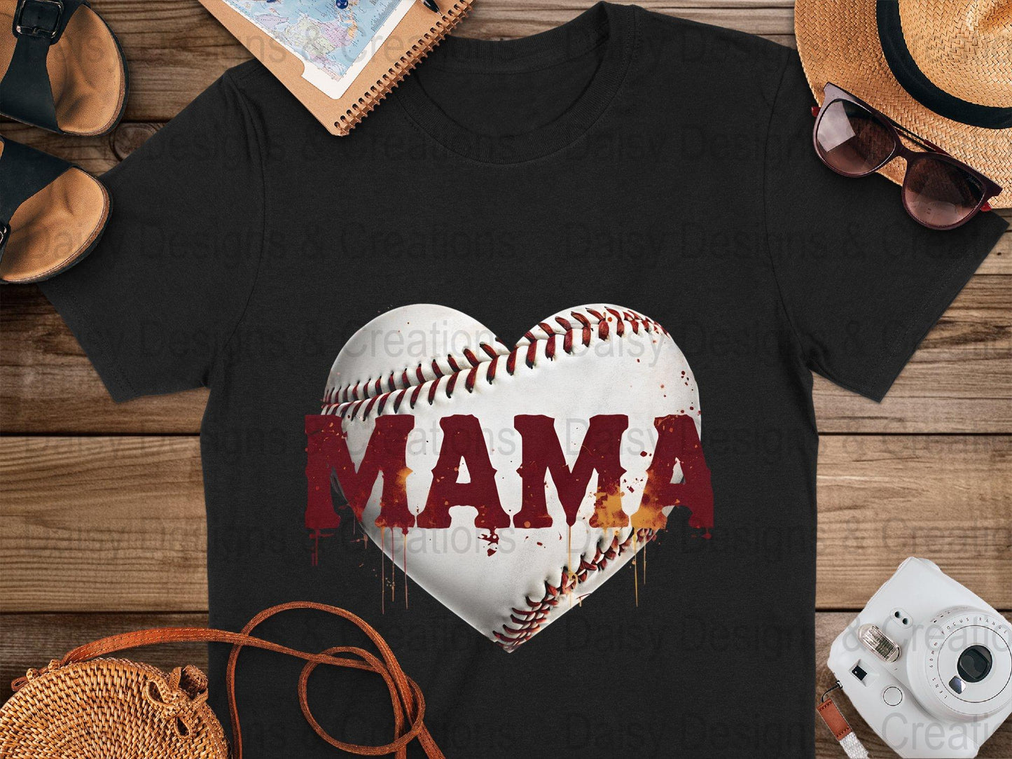 Baseball Mama T Shirts, Baseball Mom PNG, Sports Mom, Heart Baseball, Mama Design, Baseball Lovers, Digital Download For Apparel - Daisy Designs & Creations, LLC