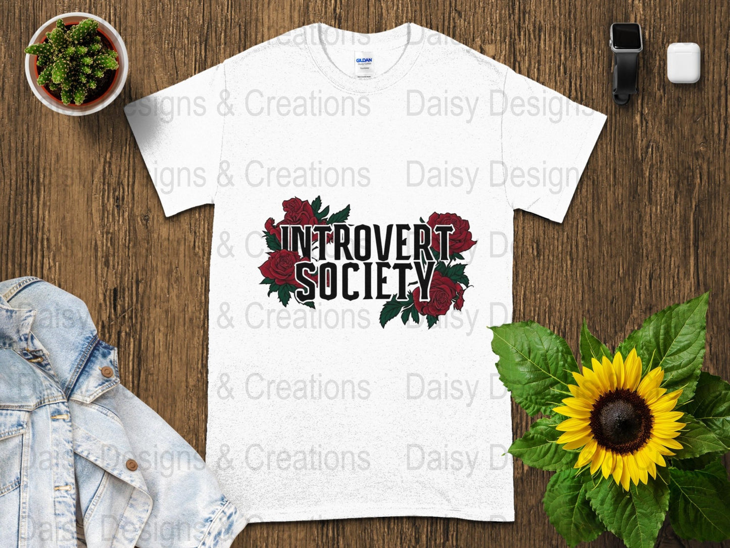 Introvert Society T-Shirt Design, Floral T-Shirt PNG, Introvert Gift, Socially Awkward Shirt, Sarcastic Tee, Funny Shirt, Rose T-Shirts - Daisy Designs & Creations, LLC