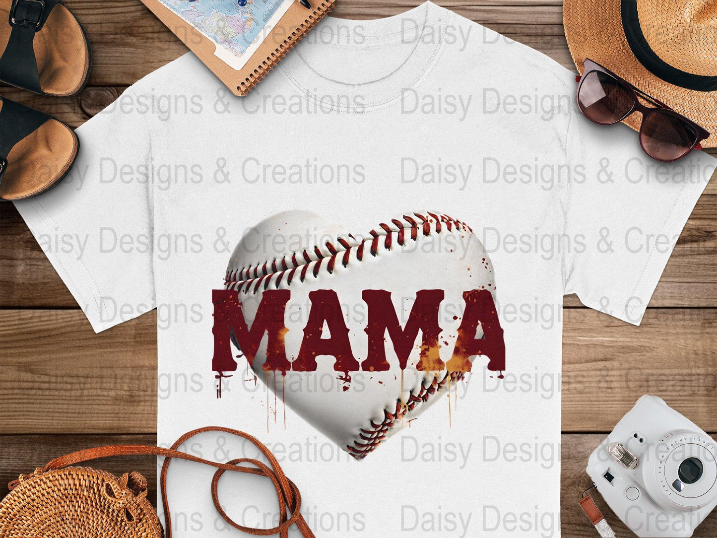 Baseball Mama T Shirts, Baseball Mom PNG, Sports Mom, Heart Baseball, Mama Design, Baseball Lovers, Digital Download For Apparel - Daisy Designs & Creations, LLC