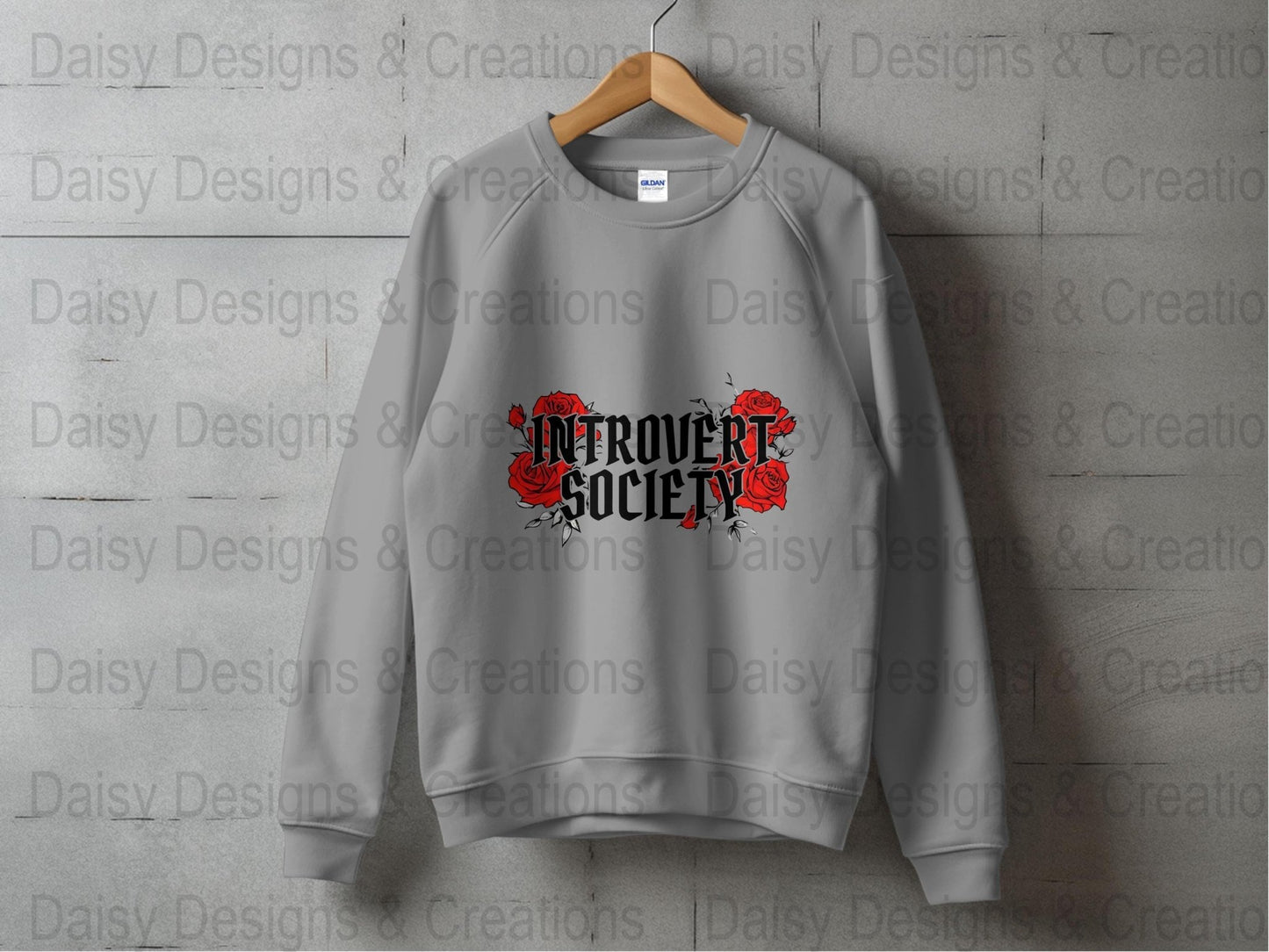 Introvert Society T-Shirts, Floral Tee, Introvert Gift, Red Roses Design, Funny Sarcastic Tee, Social Anxiety T-Shirts, Slogan Tee - Daisy Designs & Creations, LLC