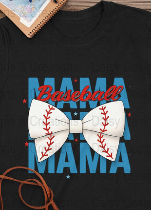 Baseball Mama T-Shirts PNG, Sports Mom T-Shirts, Baseball Bow, Digital Download, T-Shirts Design, Gift for Baseball Lover - Daisy Designs & Creations, LLC