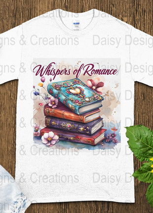 Romance Books T-Shirt Design, Book Lover Gift, Floral T-Shirt, Digital Download, T-Shirt Design, PNG File, Apparel Design - Daisy Designs & Creations, LLC