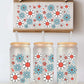 16 oz Can Glass with Red, White & Blue Daisies | Bamboo Lid & Straw Tumblers, Mugs & Glasses Beer Glass 16 Daisy Designs & Creations LLC