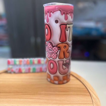 Groovy 3D Do It For Yourself Tumbler – 20 oz Insulated Stainless Steel - Daisy Designs & Creations, LLC