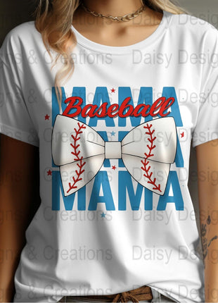 Baseball Mama T-Shirts PNG, Sports Mom T-Shirts, Baseball Bow, Digital Download, T-Shirts Design, Gift for Baseball Lover - Daisy Designs & Creations, LLC