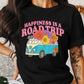 Road Trip T-Shirts, Happiness is a Road Trip Design, VW Bus, Floral Van, Colorful T-Shirts, Summer Trip, Vacation Mode - Daisy Designs & Creations, LLC